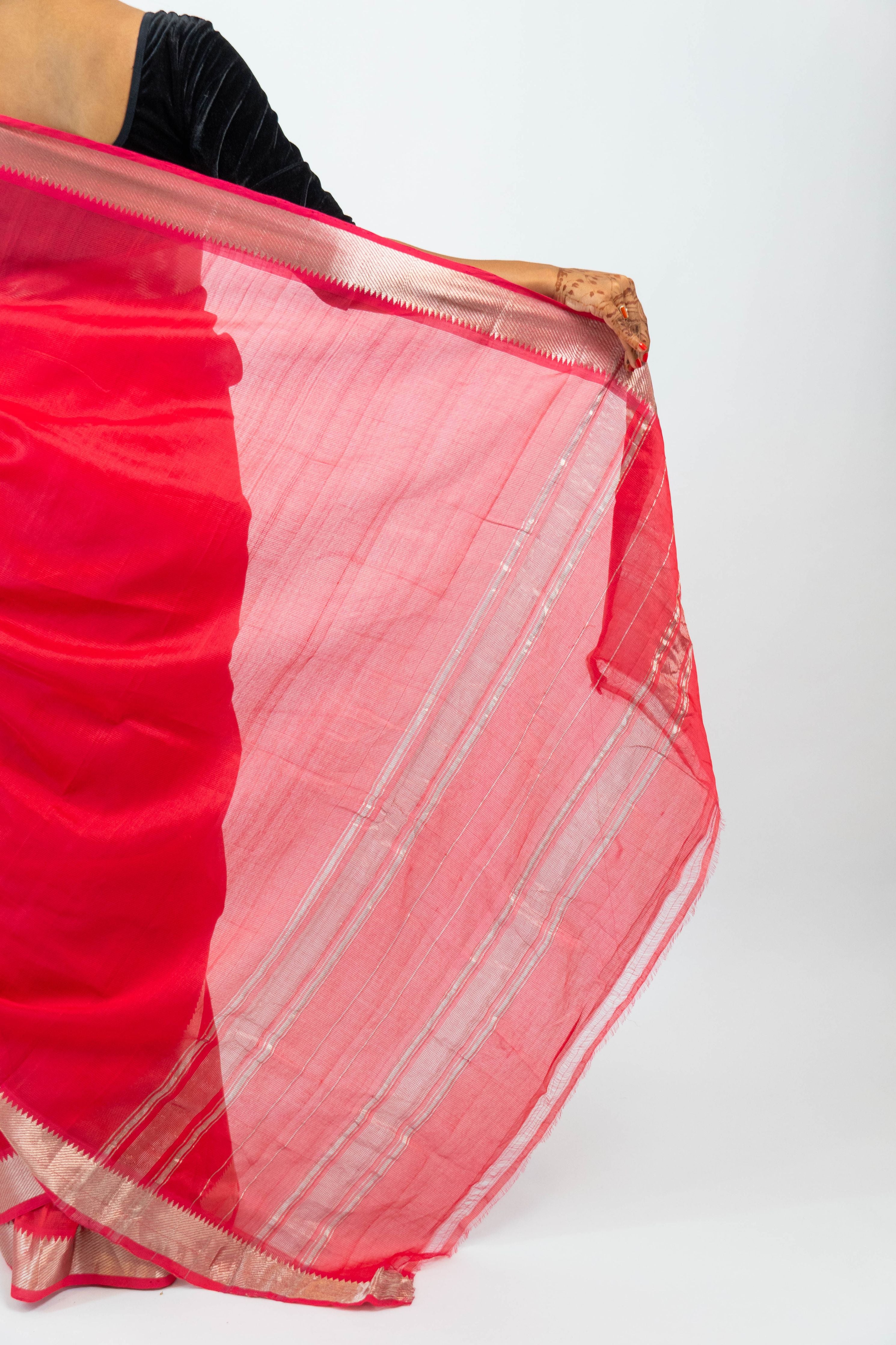 Red Mangalagari Pattu Saree With Blouse piece