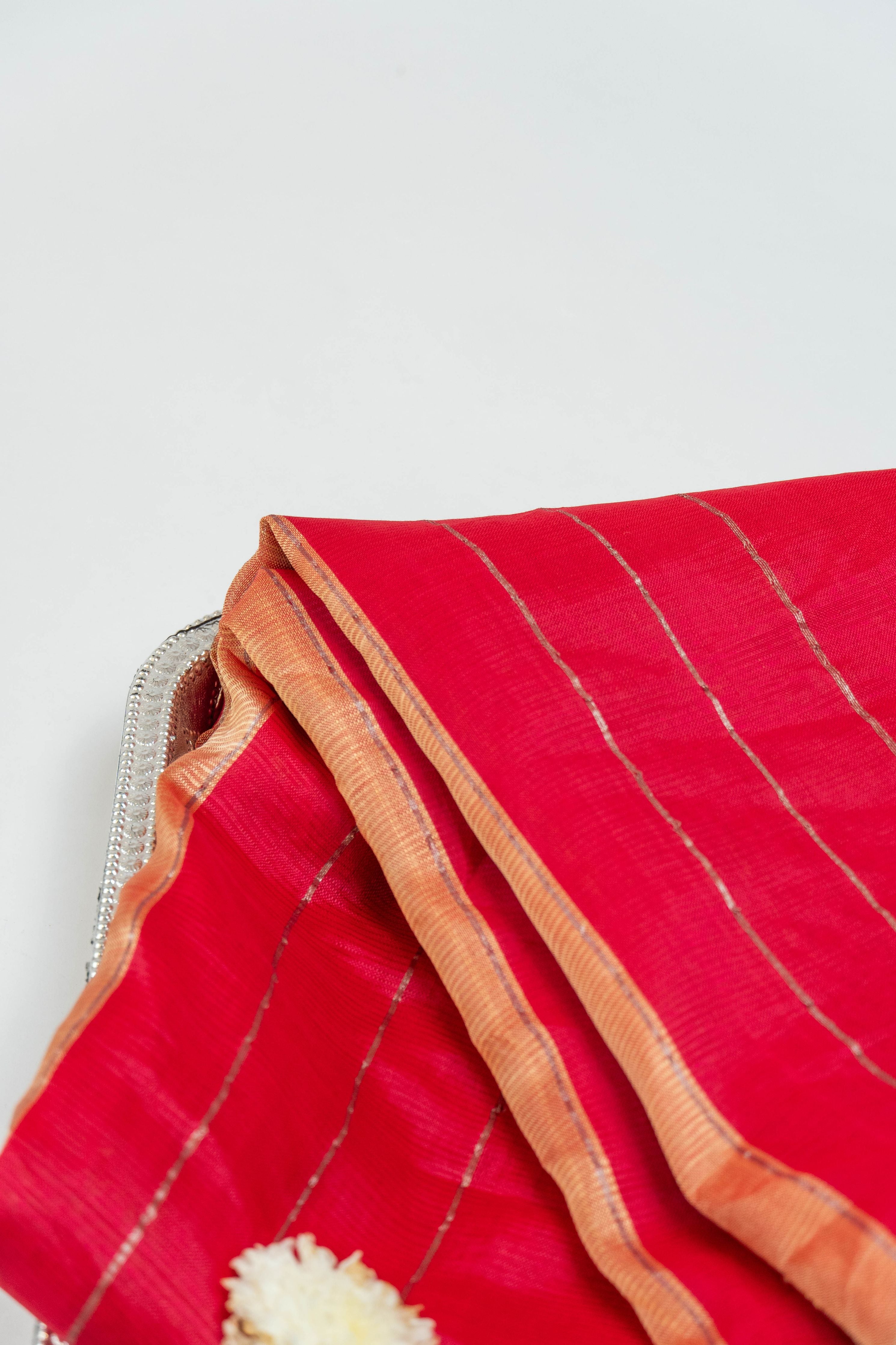 Red Mangalagari Pattu Saree With Blouse piece