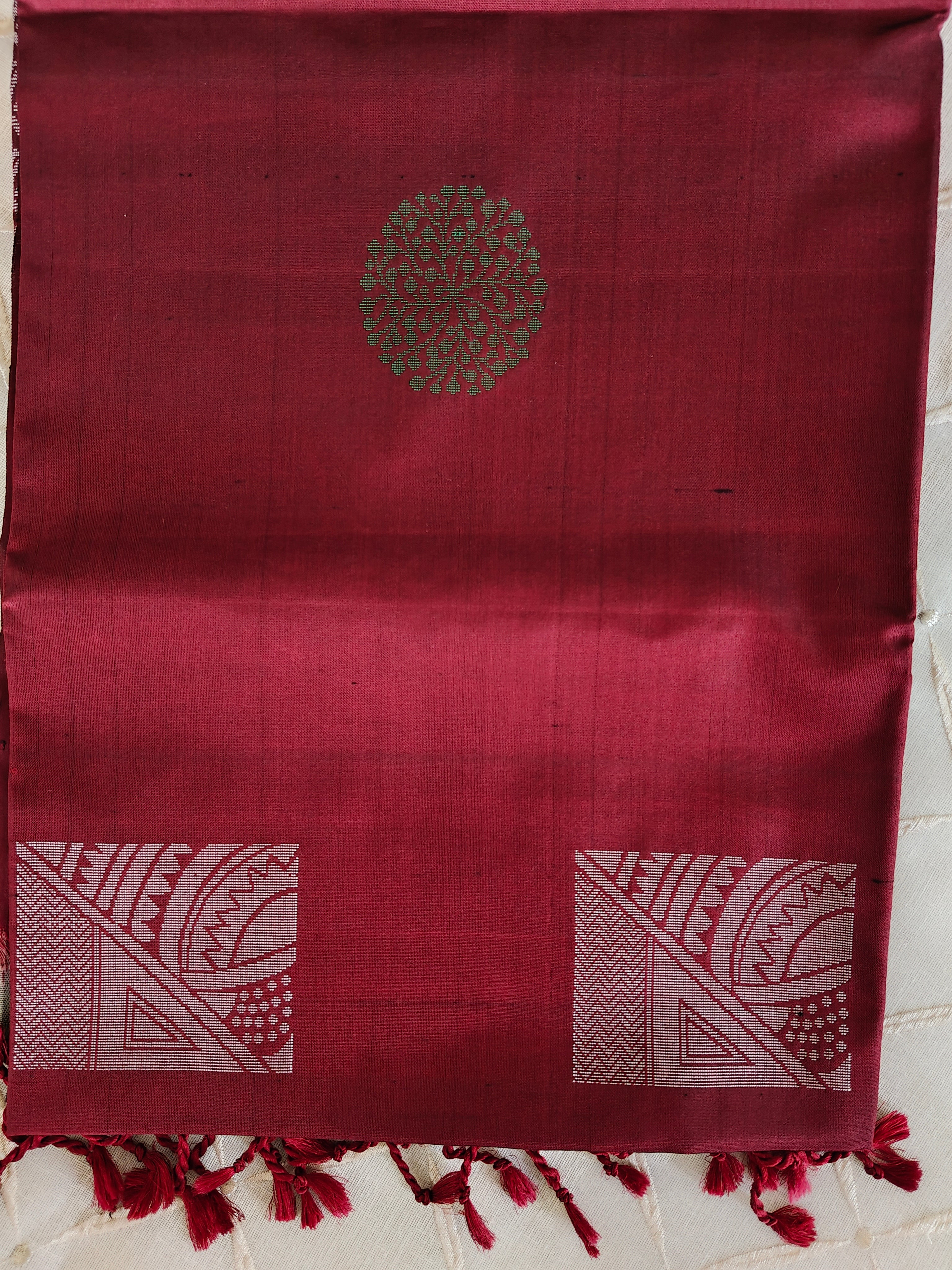Maroon Soft Silk Kanjivaram Saree