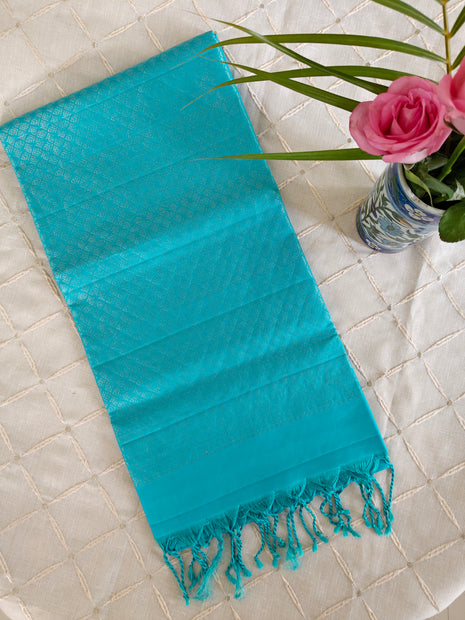Firozi Soft Silk Kanjivaram Saree