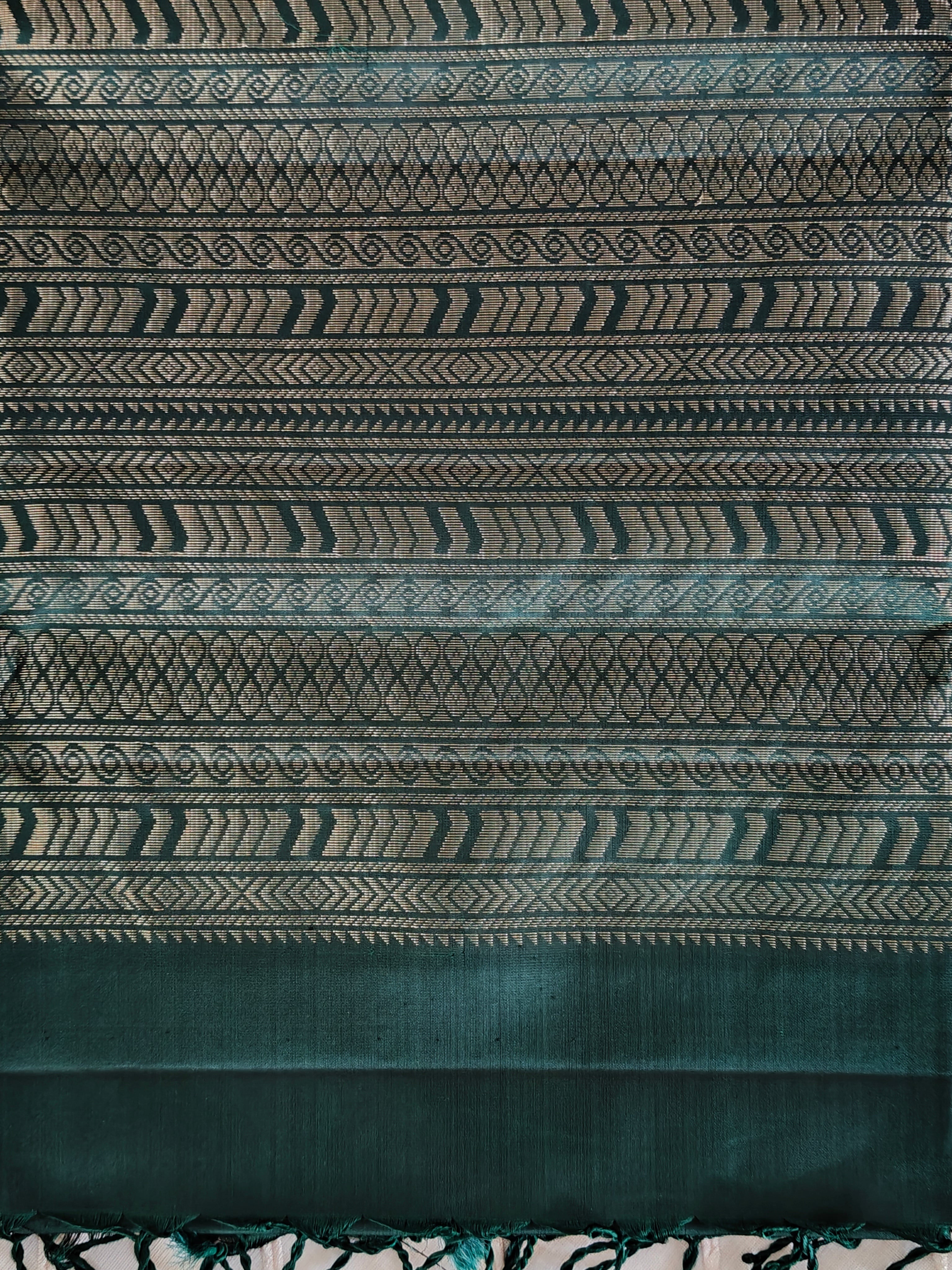 Deep Forest Green Soft Silk Kanjivaram Saree