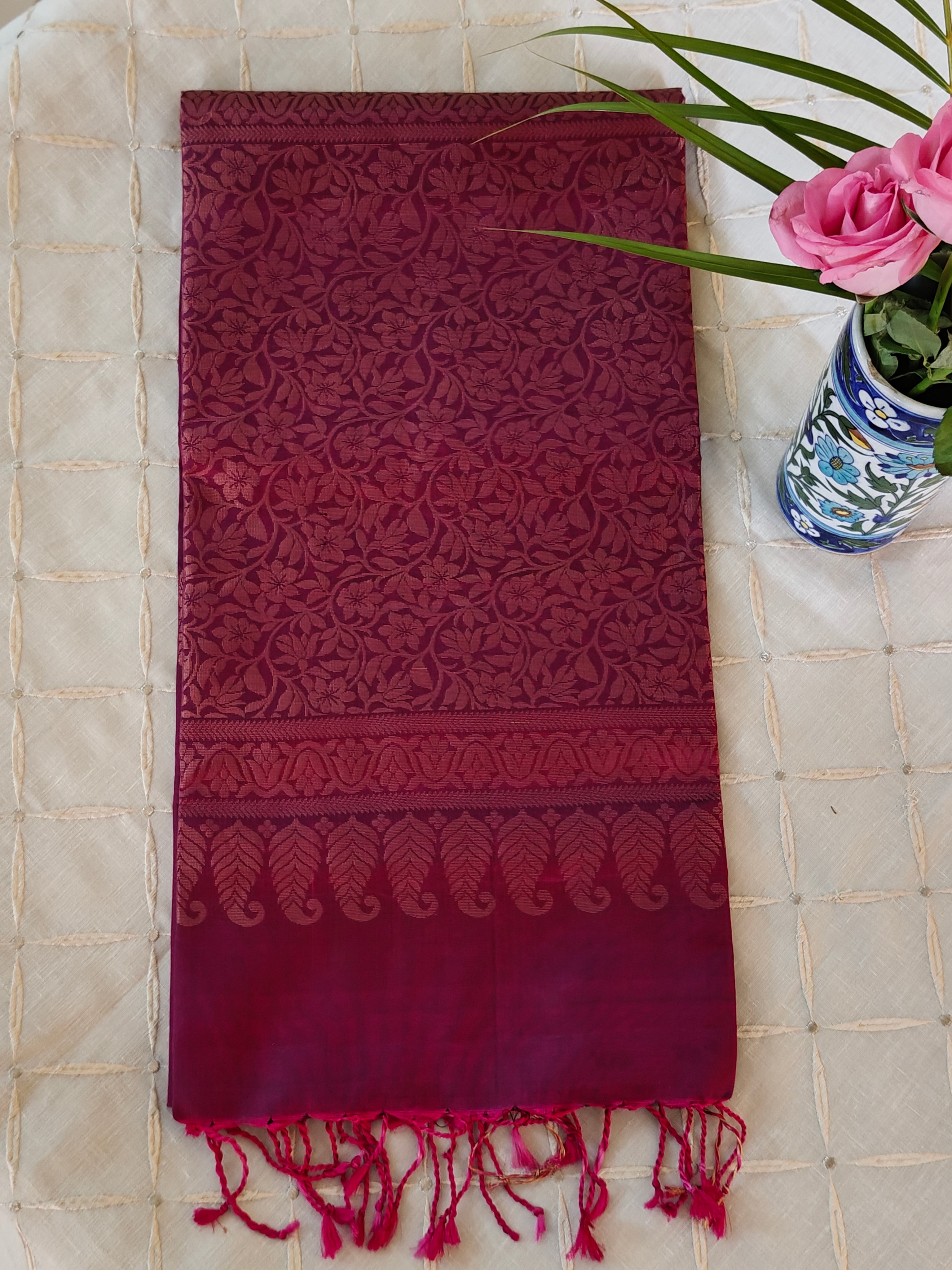 Violet Soft Silk Kanjivaram  Saree