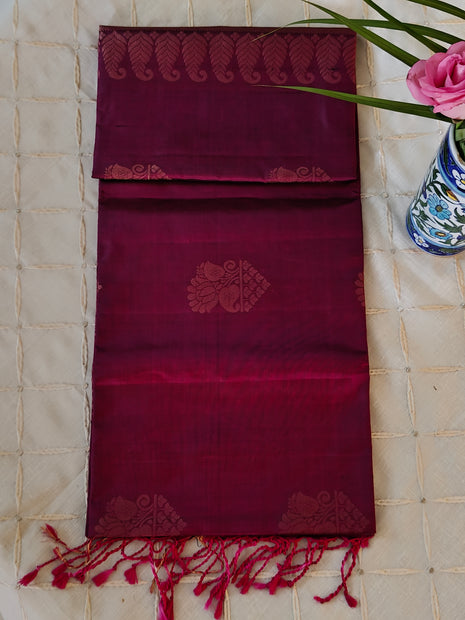 Violet Soft Silk Kanjivaram  Saree
