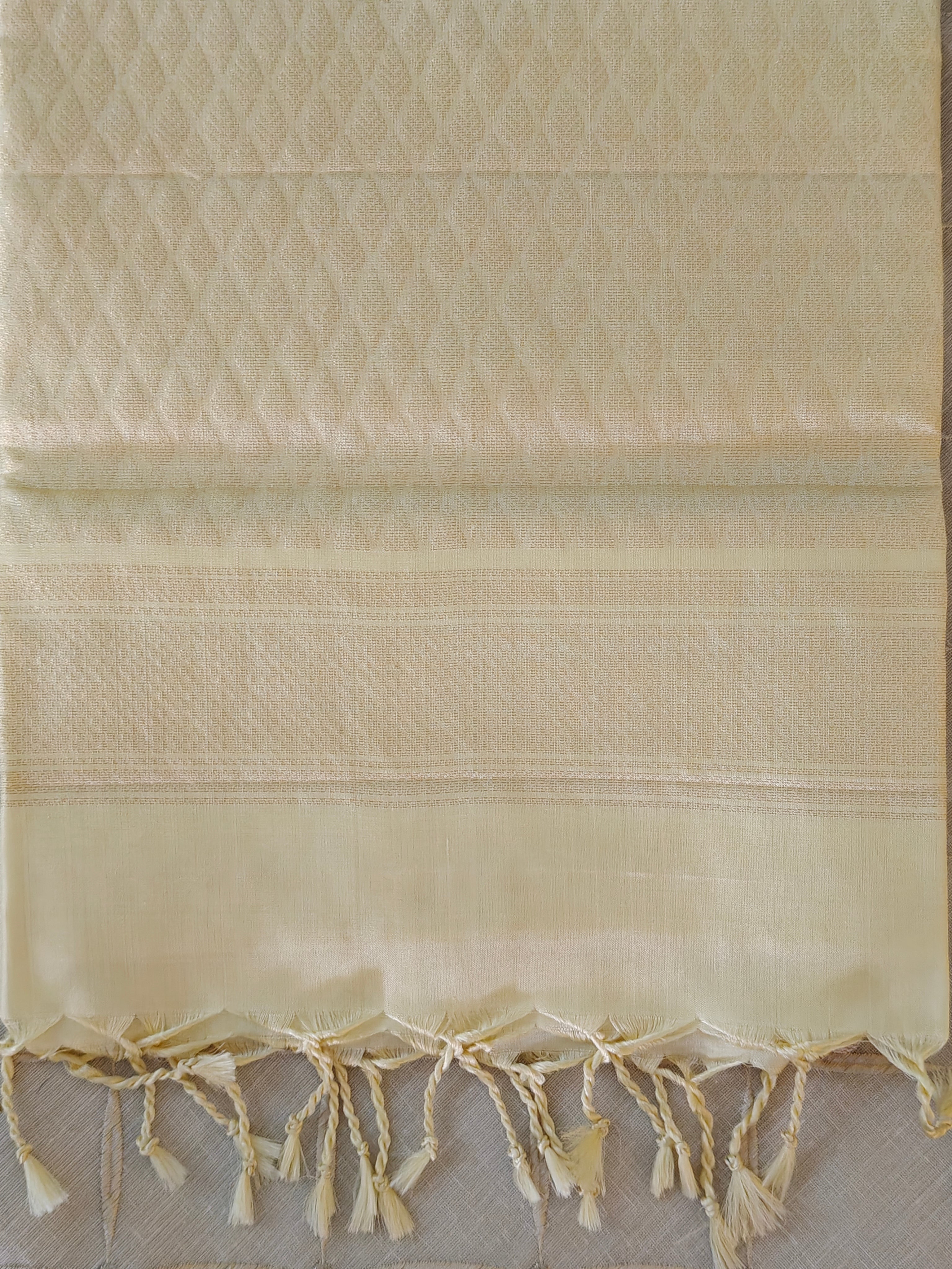 Ivory Soft Silk Kanjivaram Saree