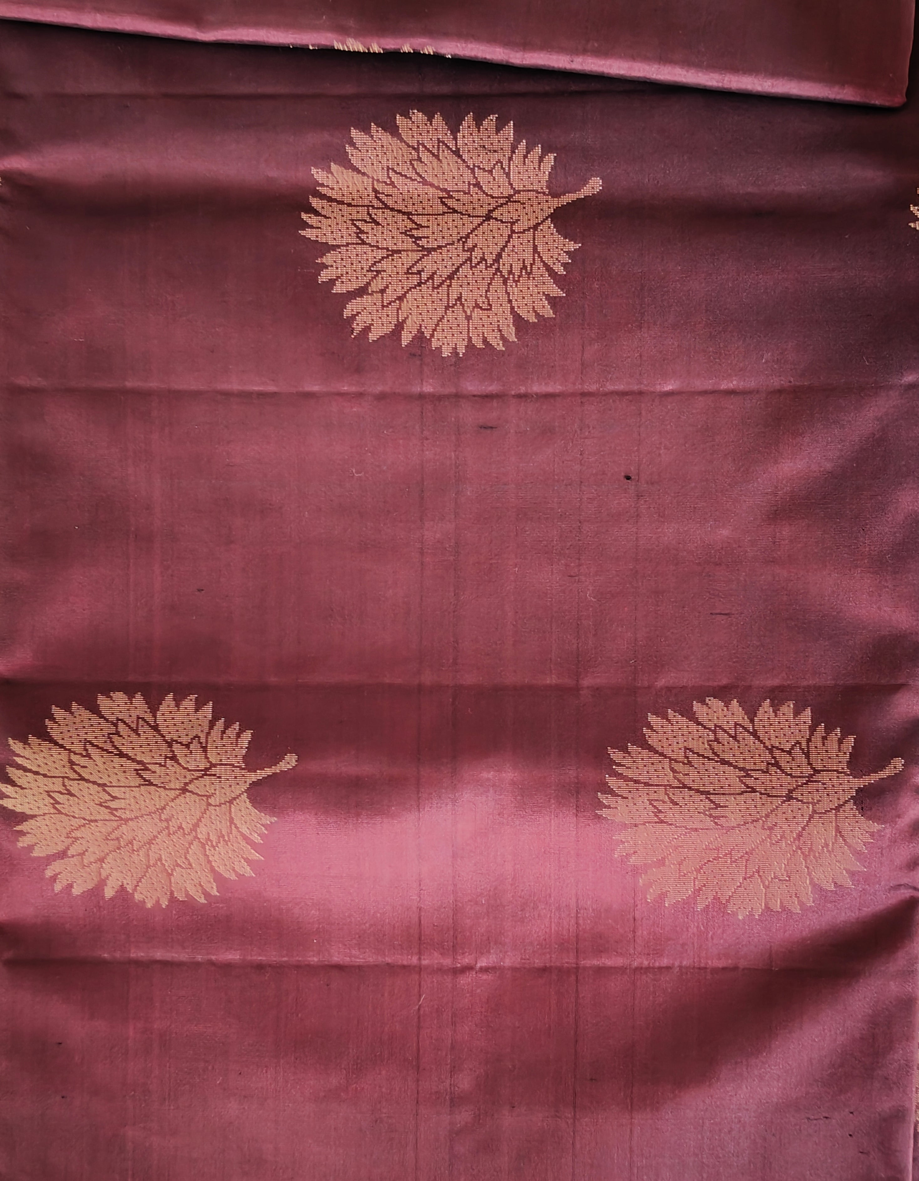 Maroon Soft Silk Kanjivaram Saree