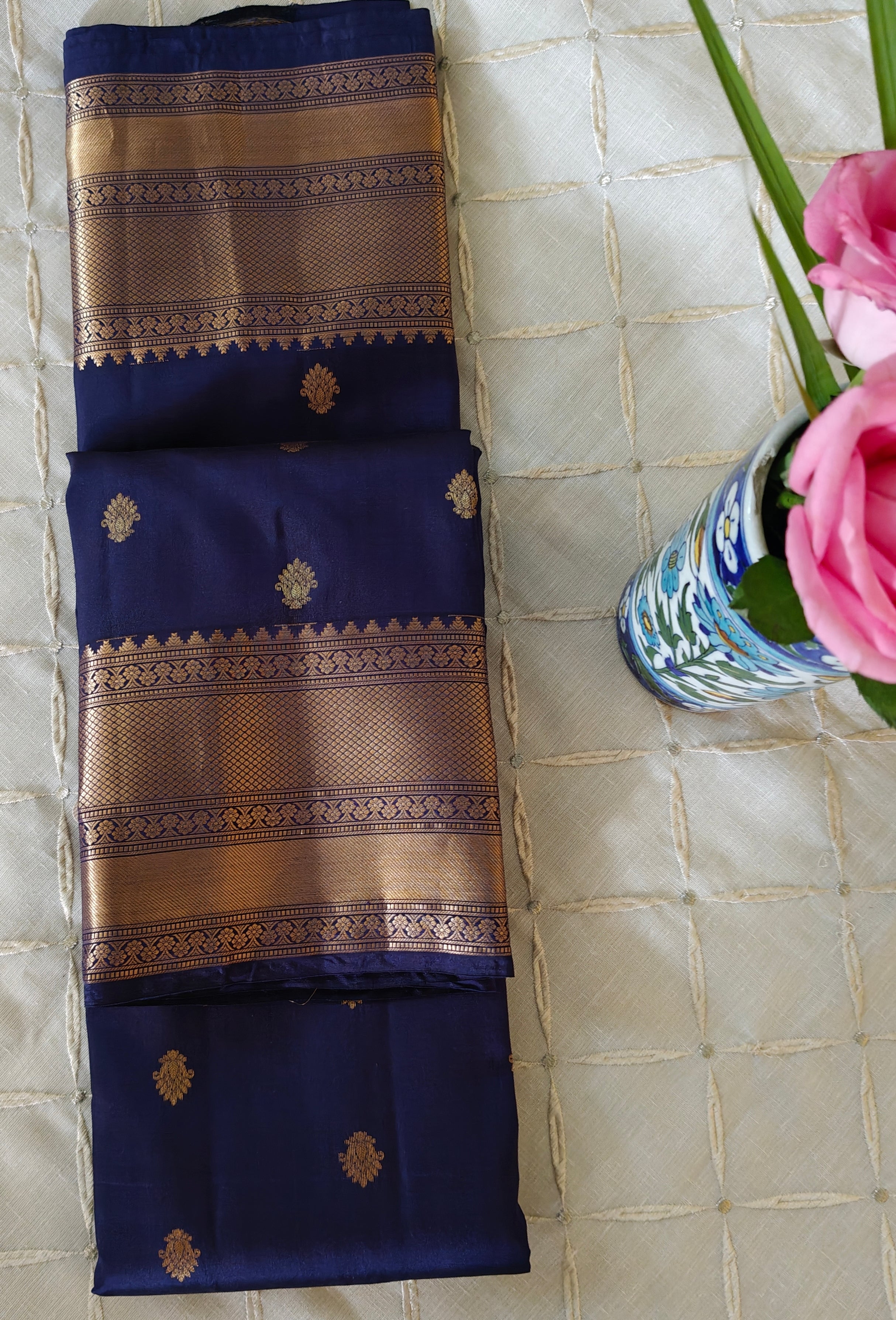 Deep Blue Kanjivaram Saree