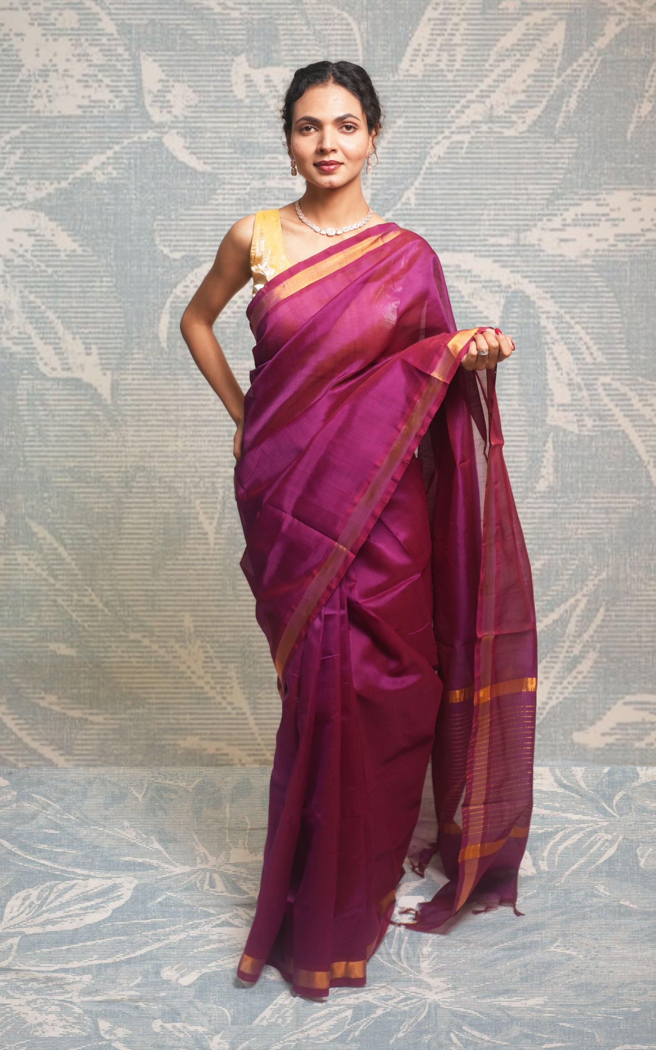 Purple Color Plain Paturi Silk Saree With Silver Zari Border