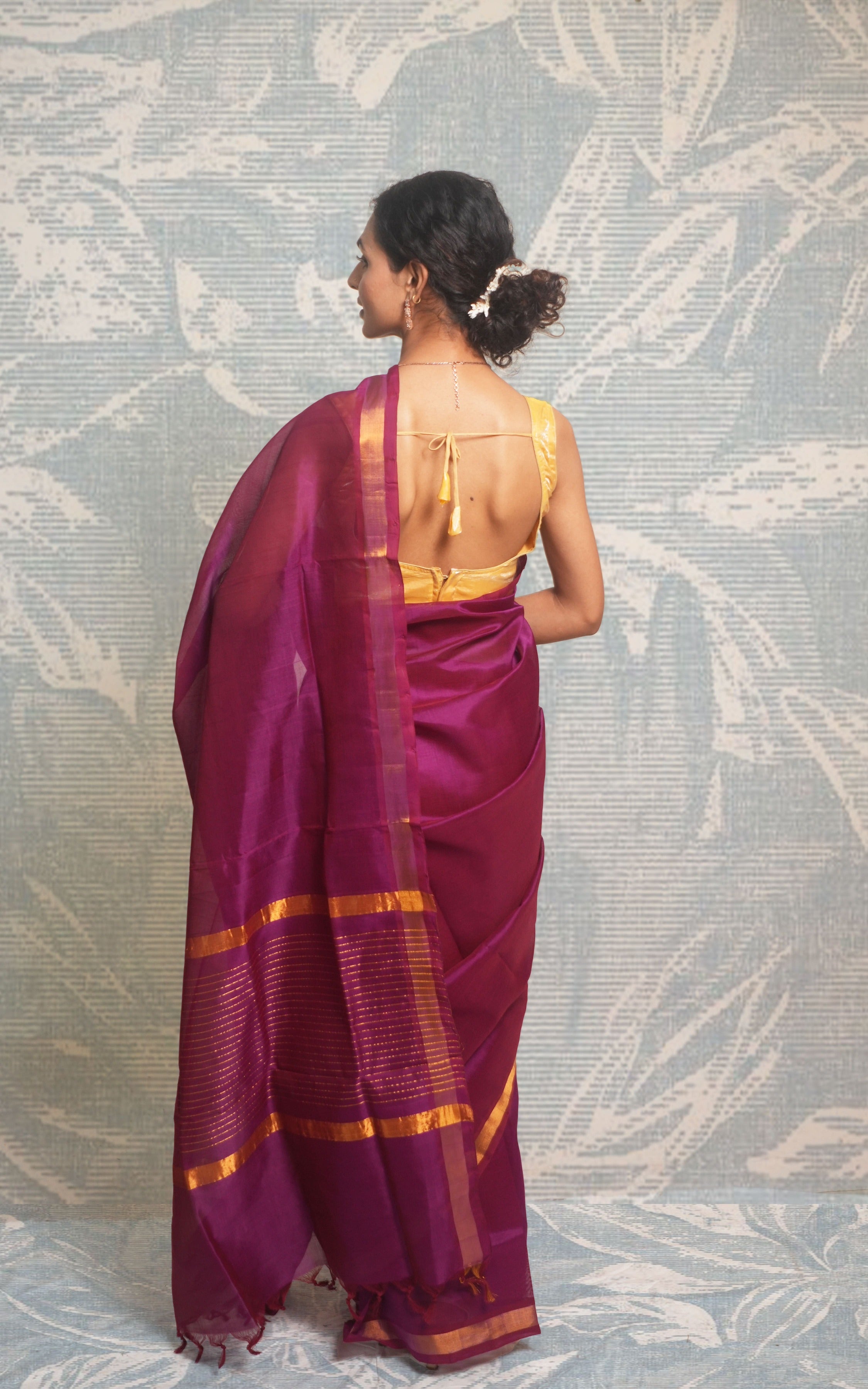 Purple Color Plain Paturi Silk Saree With Silver Zari Border
