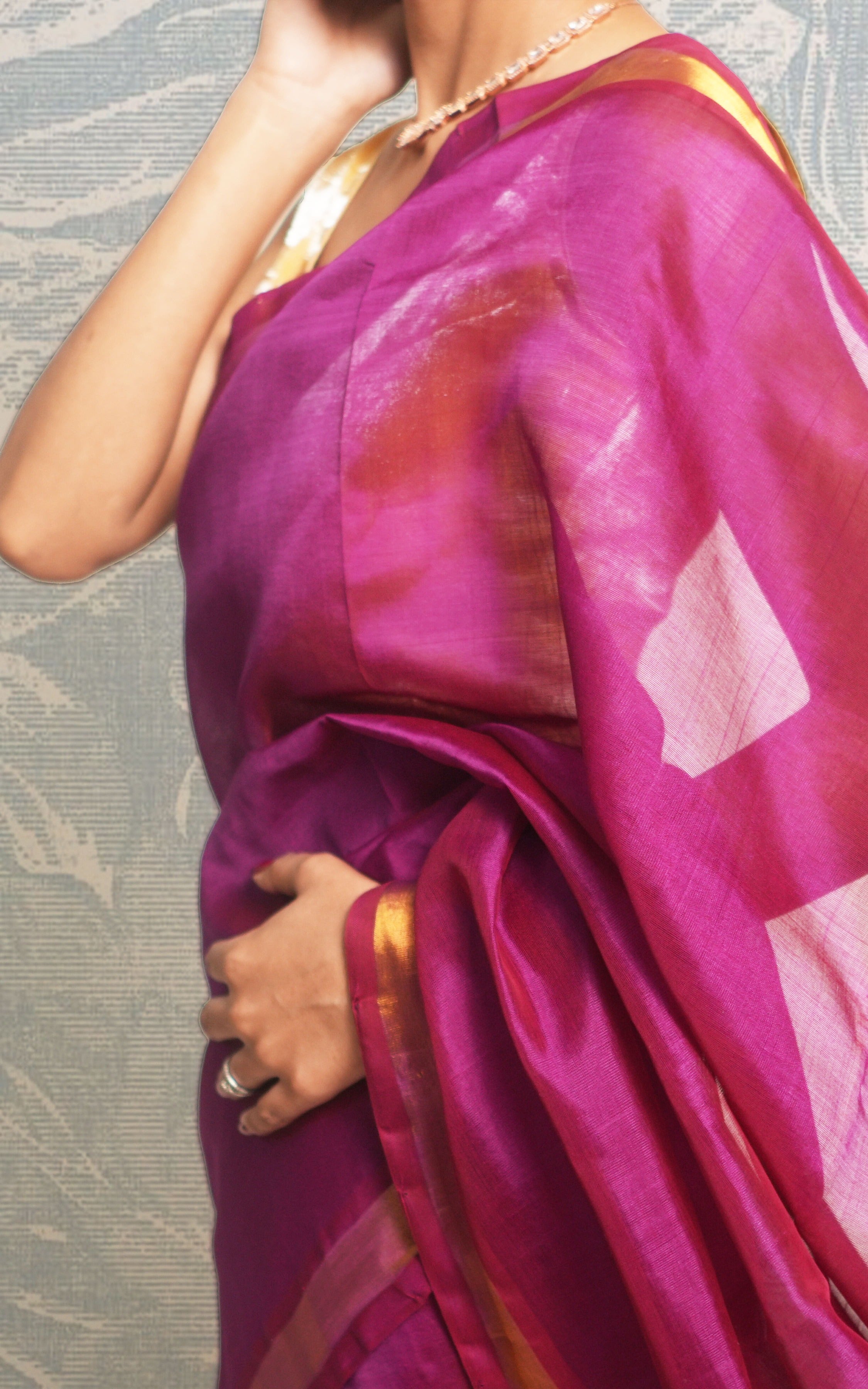Purple Color Plain Paturi Silk Saree With Silver Zari Border