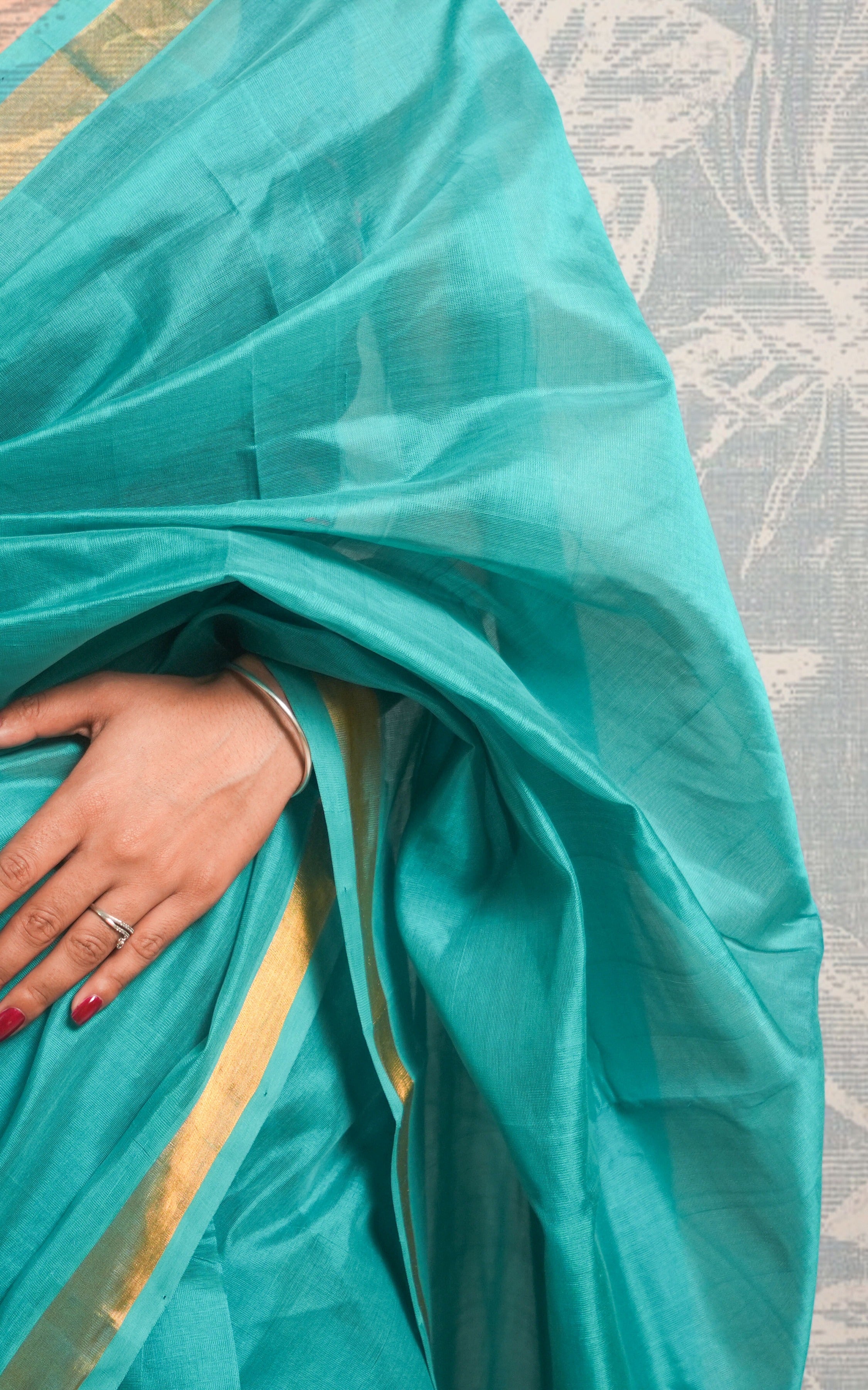 Sea Green Color Plain Paturi Silk Saree With Silver Zari Border
