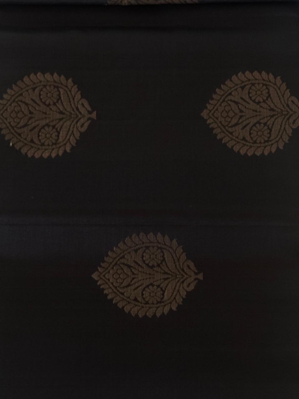 Black Soft Silk Kanjivaram Saree