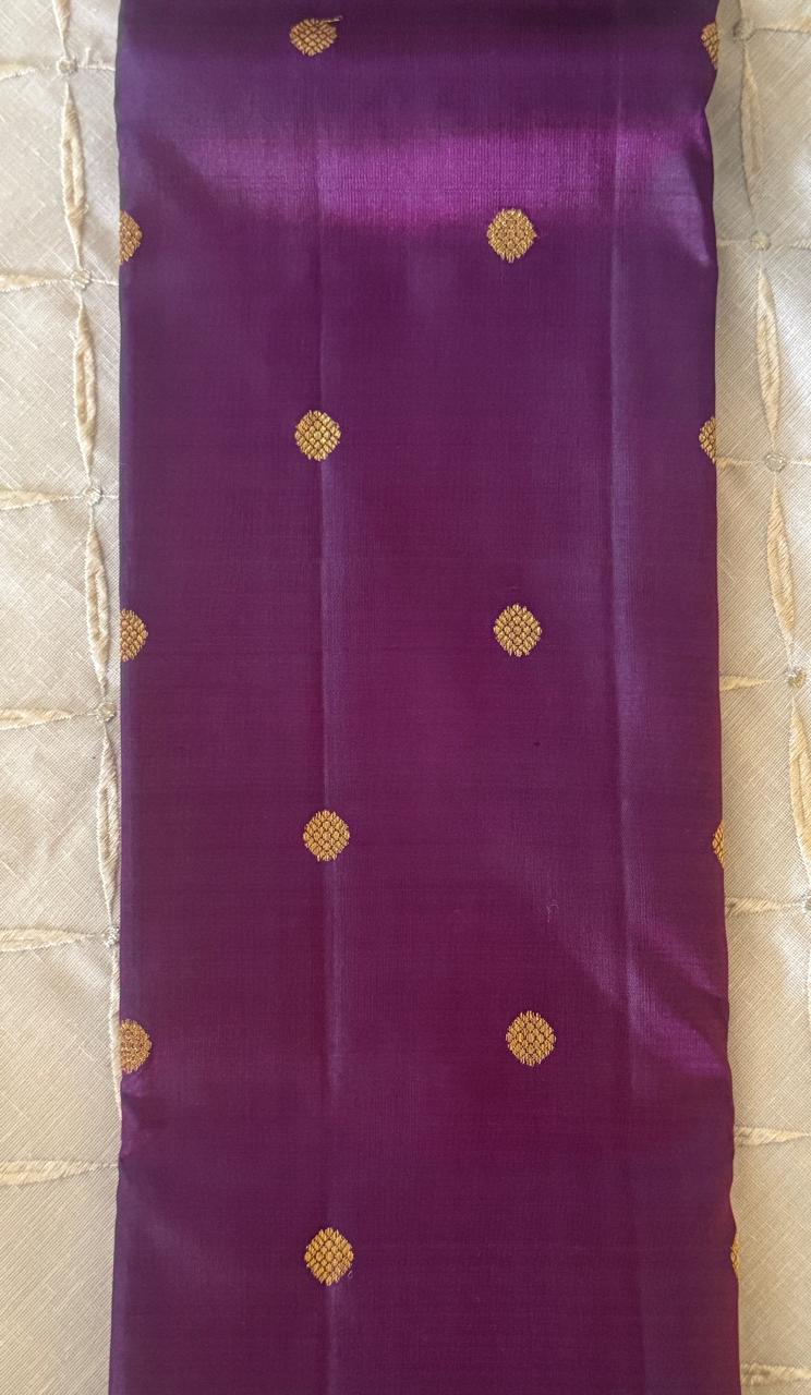 Purple And Ivory Kanjivaram Saree