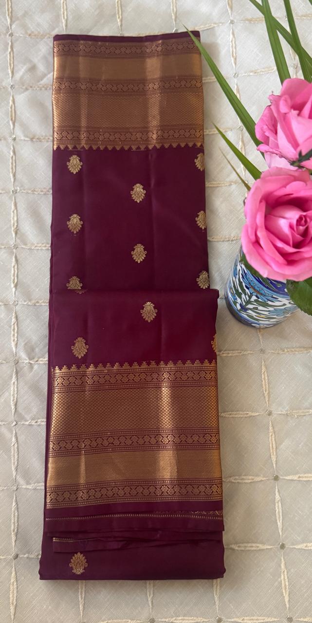 Deep Maroon Kanjivaram Saree