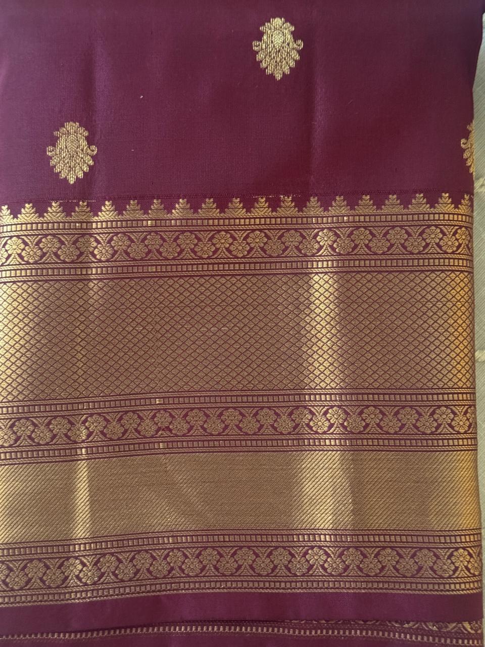 Deep Maroon Kanjivaram Saree