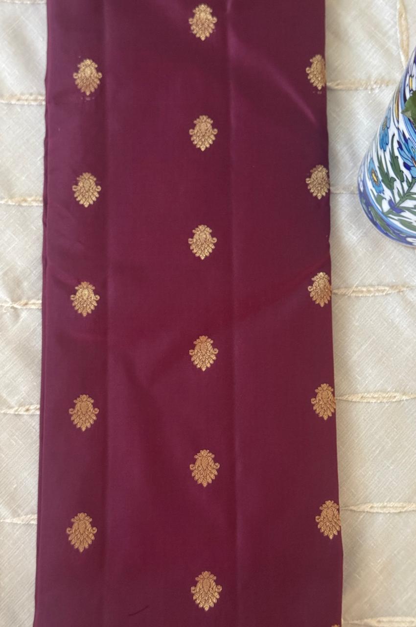 Deep Maroon Kanjivaram Saree