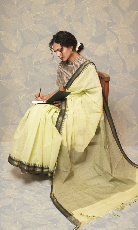 Light Green Ponduru Khadi Saree