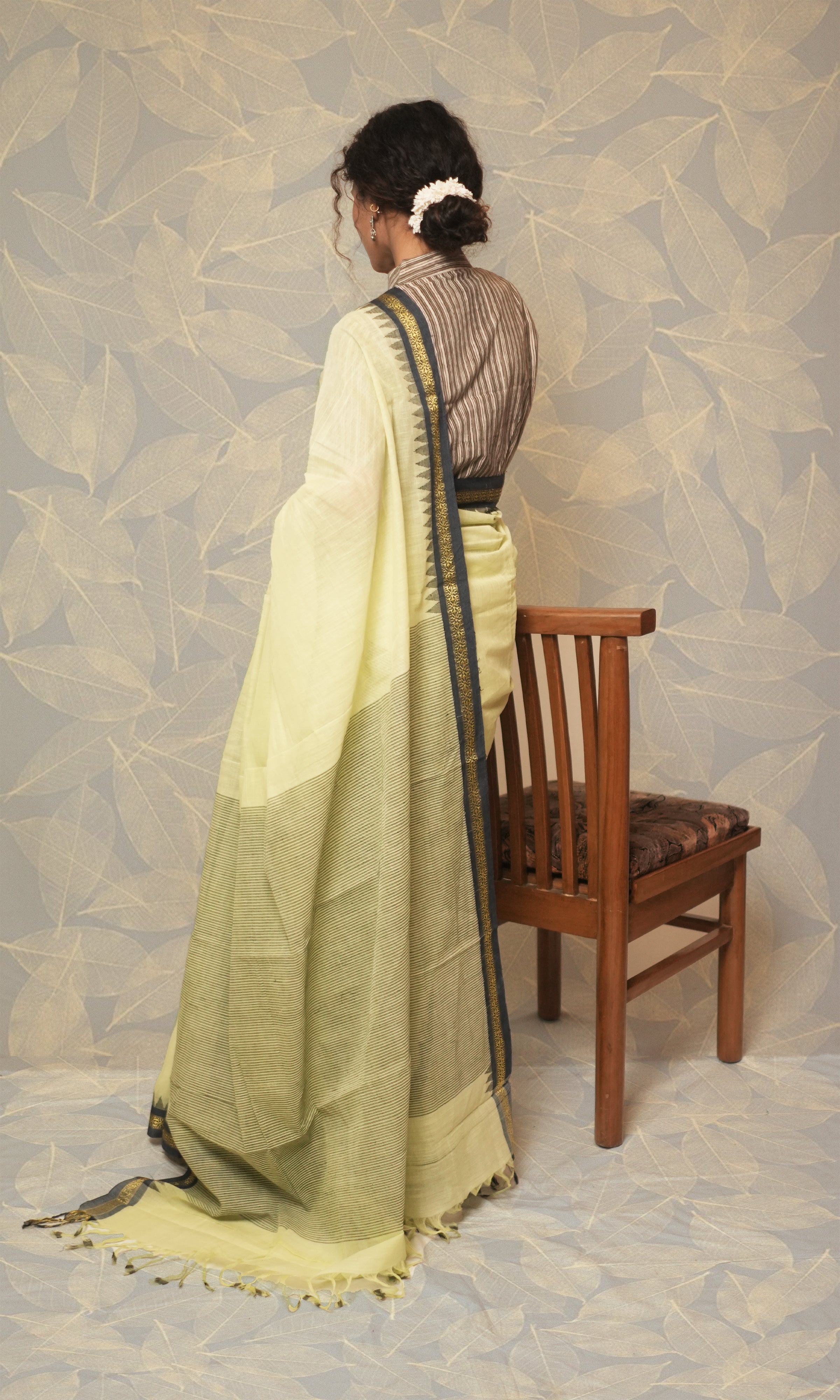 Light Green Ponduru Khadi Saree