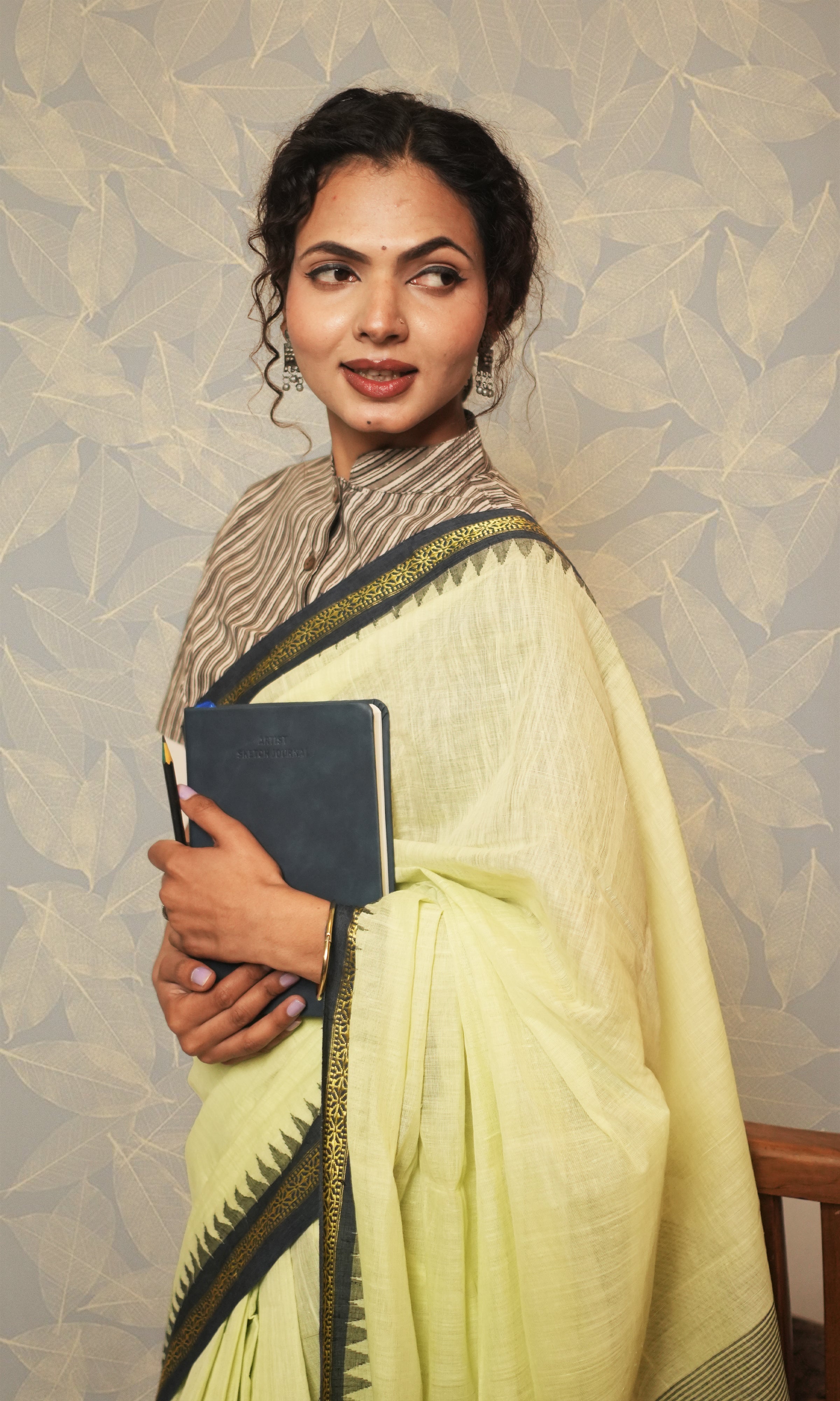 Light Green Ponduru Khadi Saree