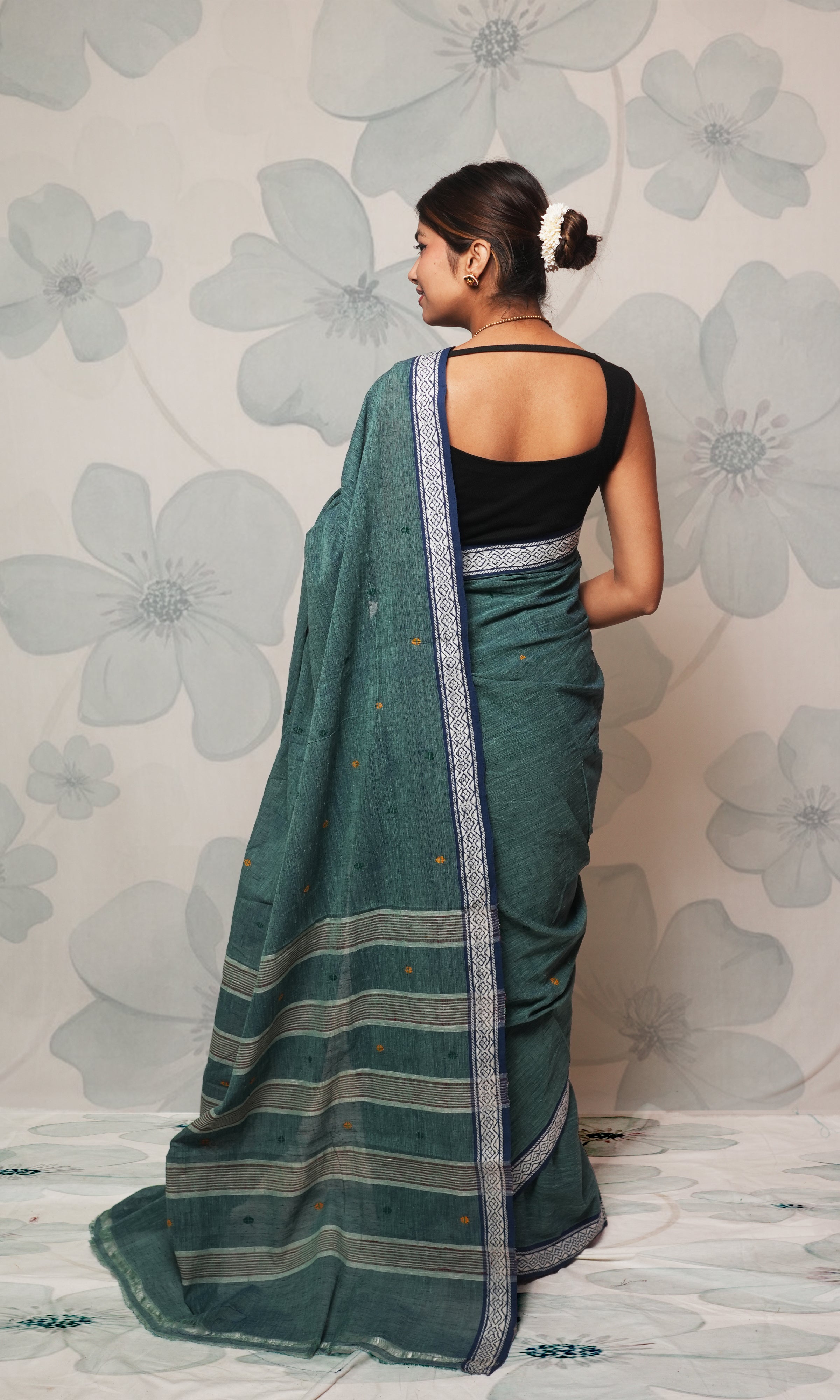 Sea Green Khadi By Khadi Saree