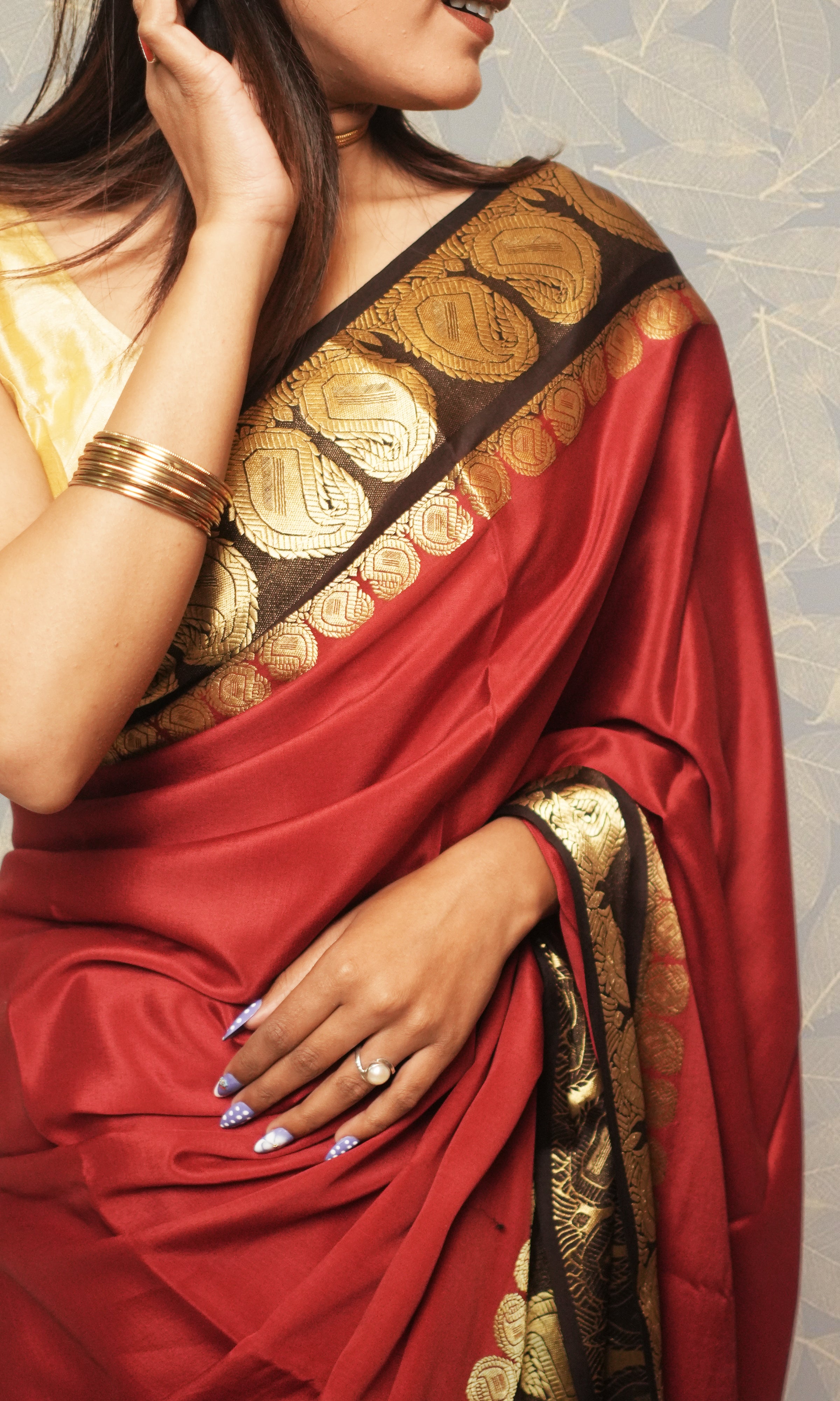 Red And Black Mysore Silk Saree
