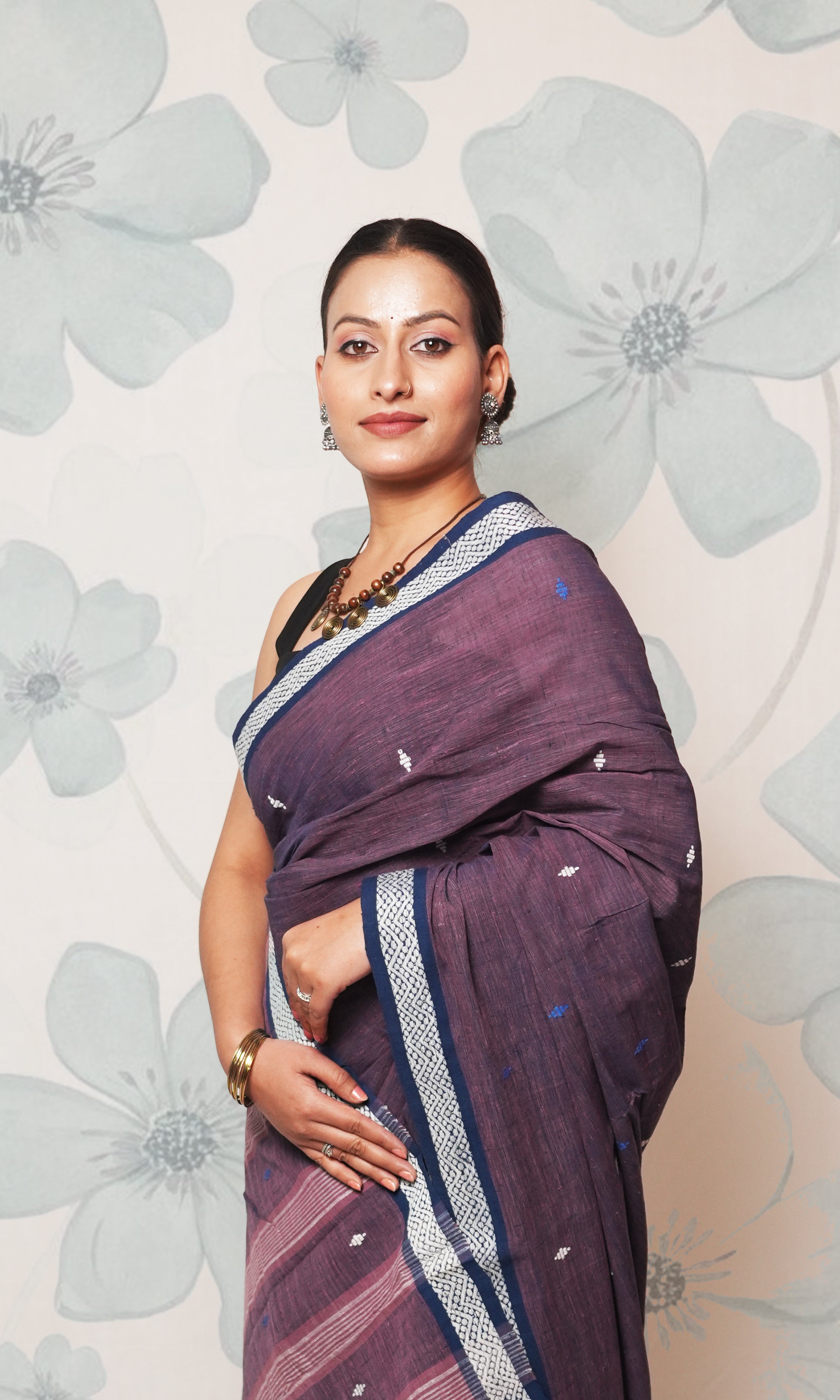 Purple Khadi By Khadi Saree
