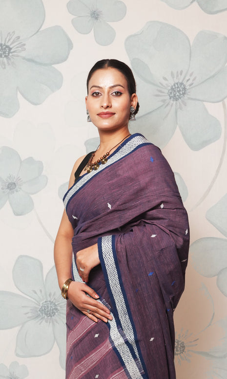 Purple Khadi By Khadi Saree