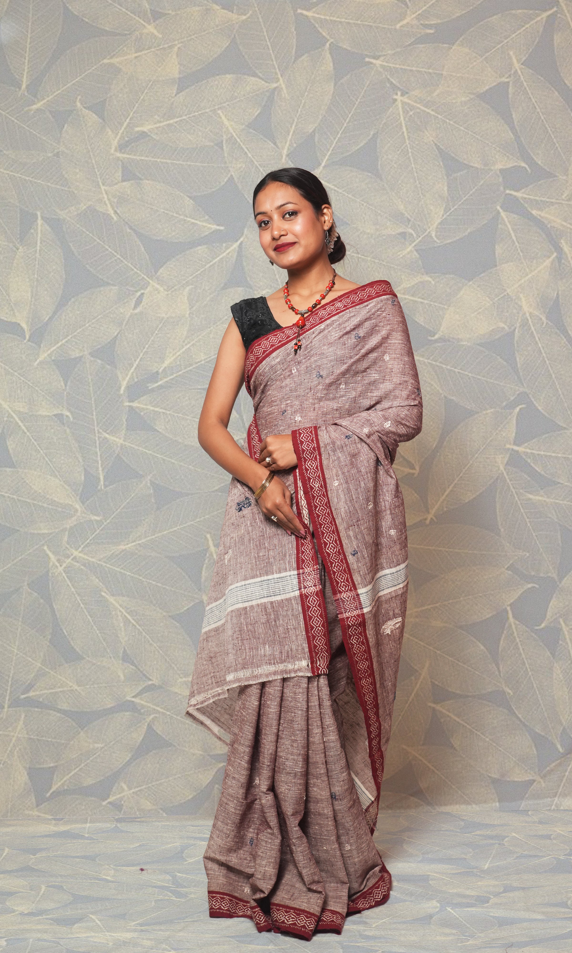 Pink White Khadi By Khadi Saree