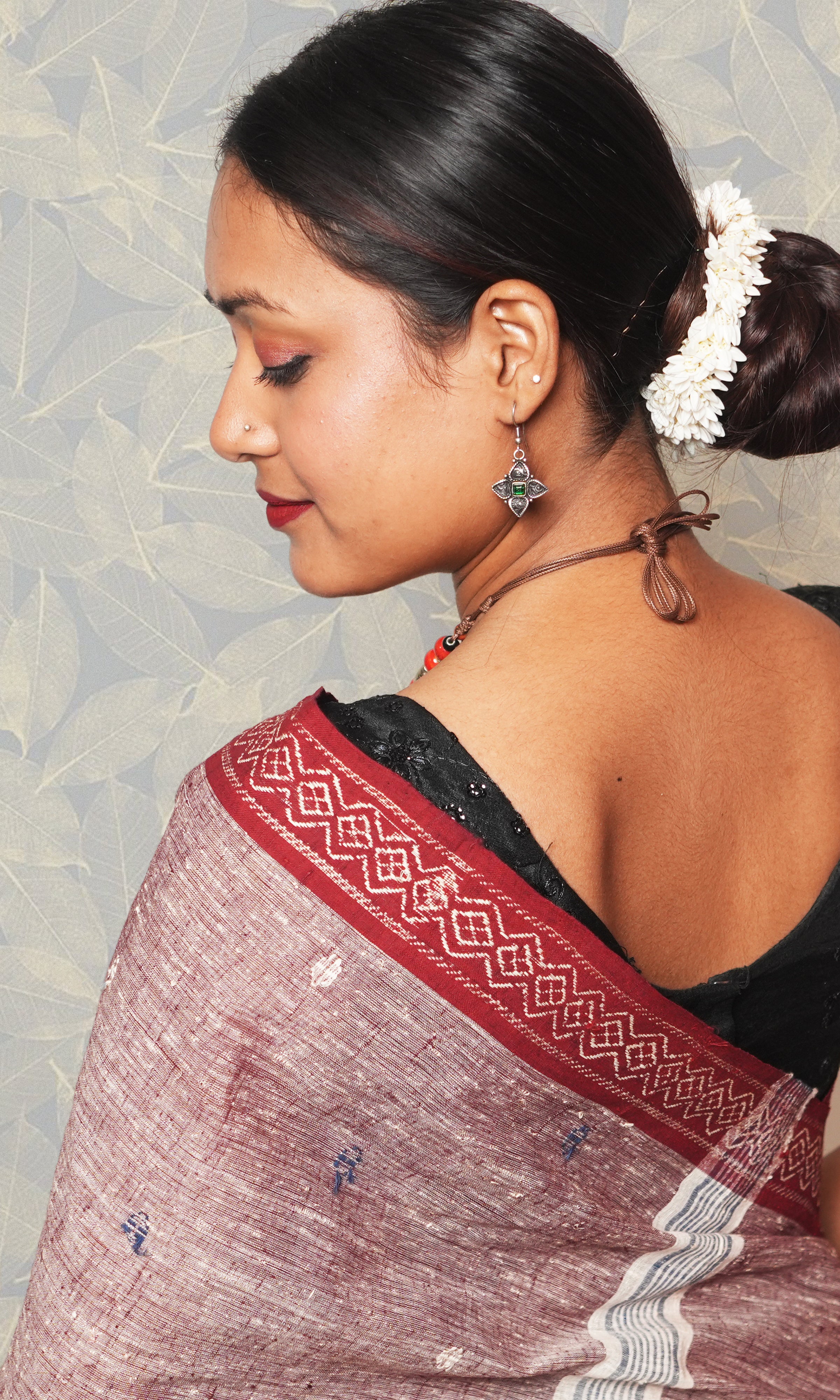 Pink White Khadi By Khadi Saree