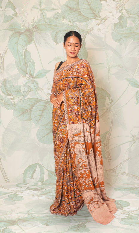 Kalamkari Saree With Blouse Piece