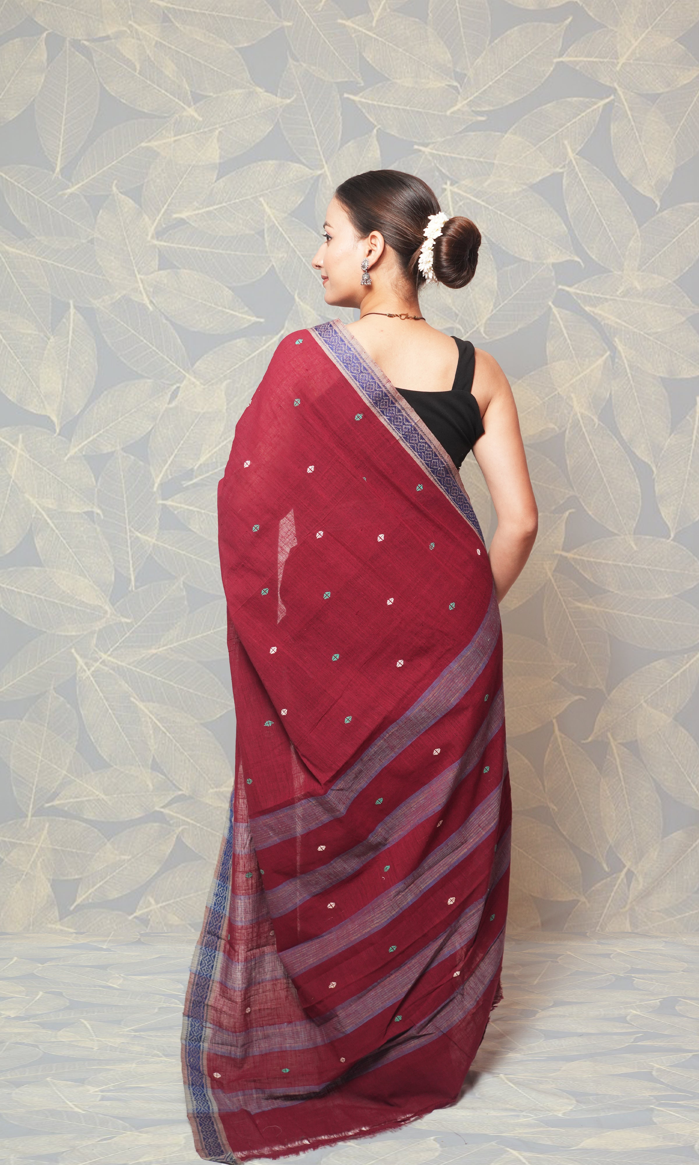 Maroon Khadi By Khadi Saree
