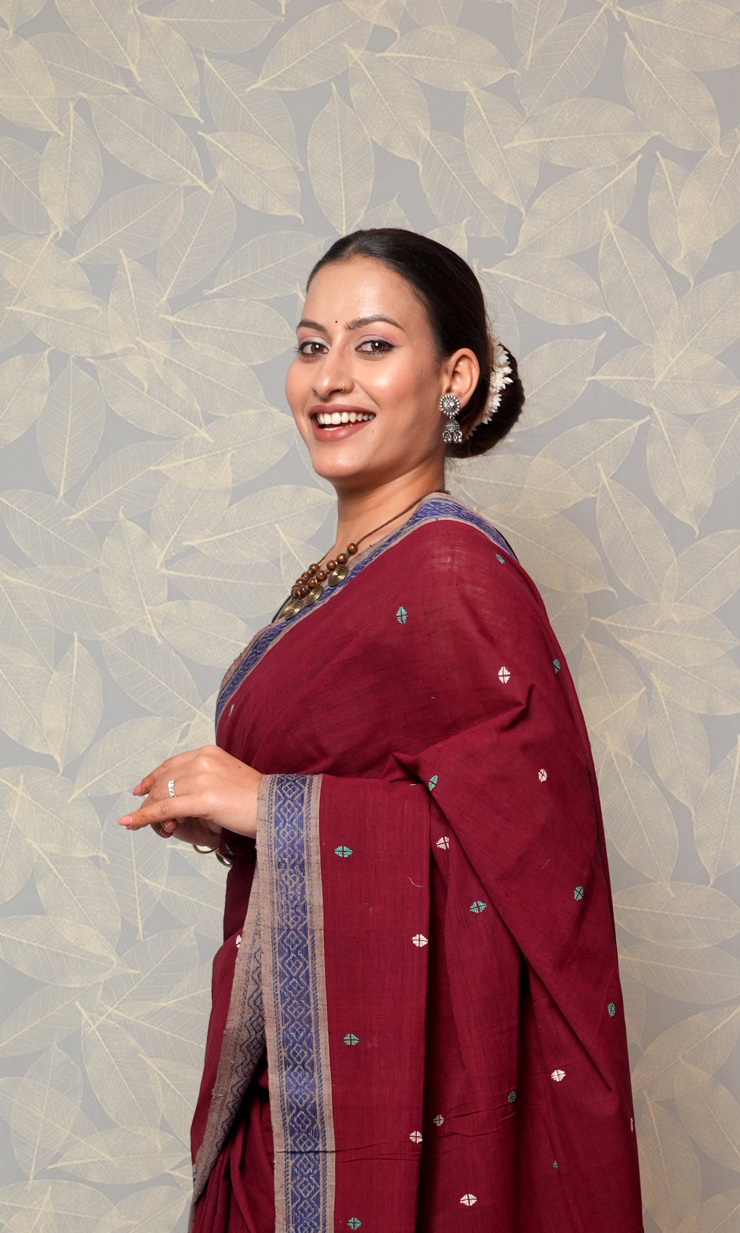 Maroon Khadi By Khadi Saree