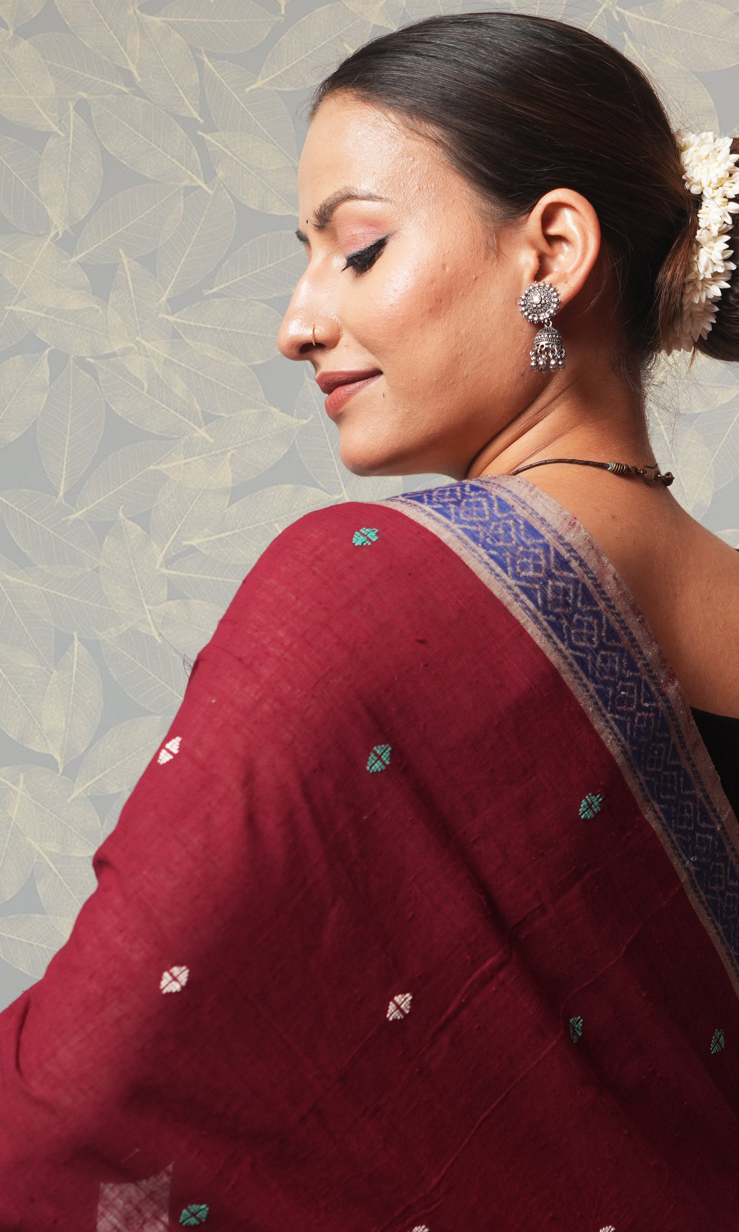 Maroon Khadi By Khadi Saree