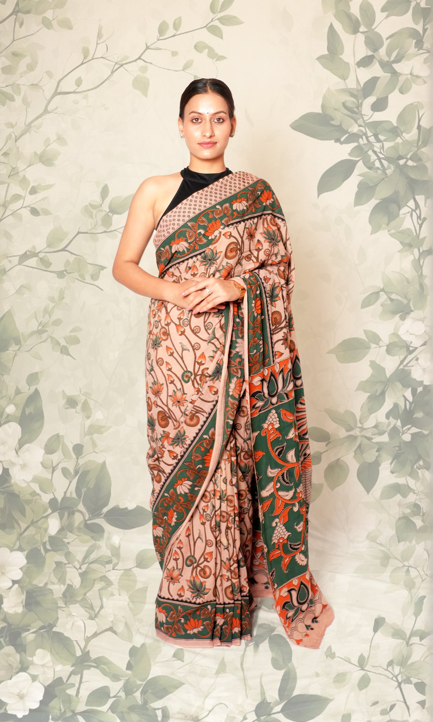Kalamkari Cotton Saree With Blouse Piece