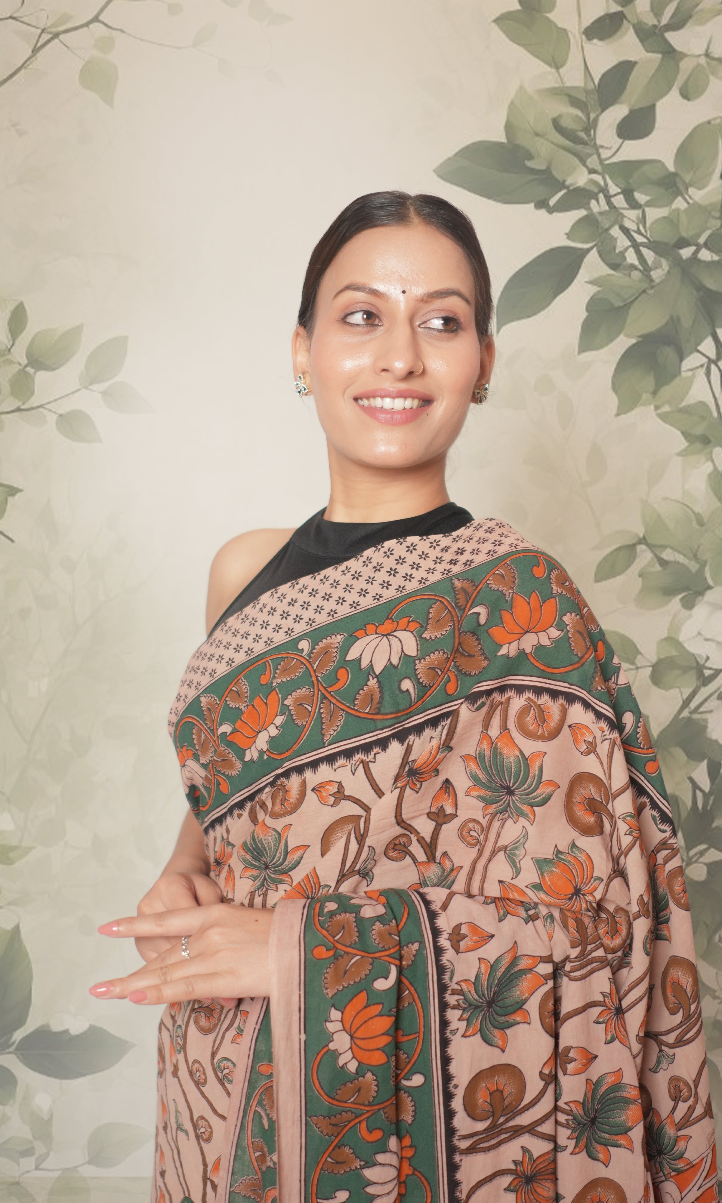 Kalamkari Cotton Saree With Blouse Piece