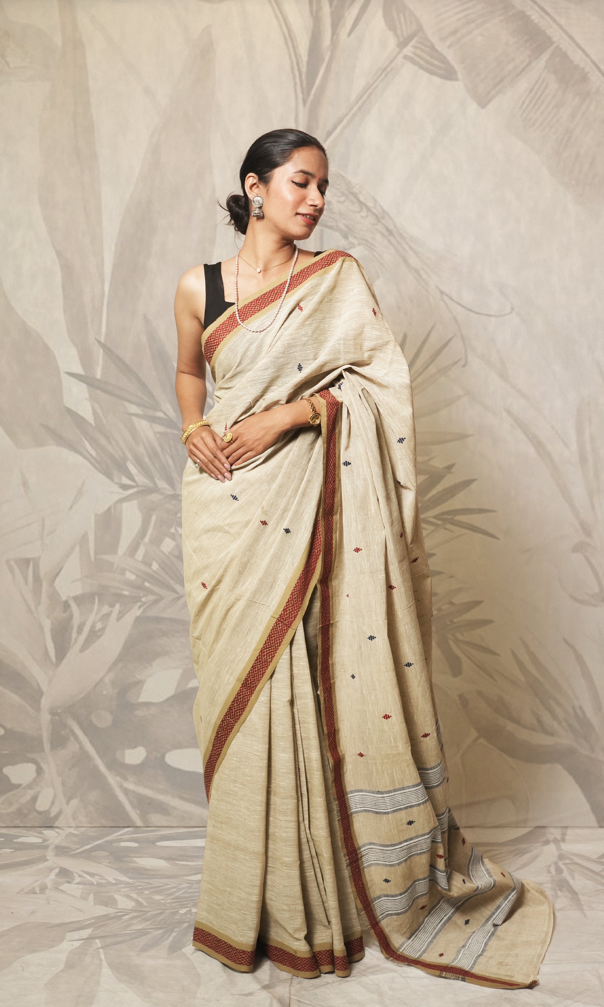 Cream Khadi By Khadi Saree
