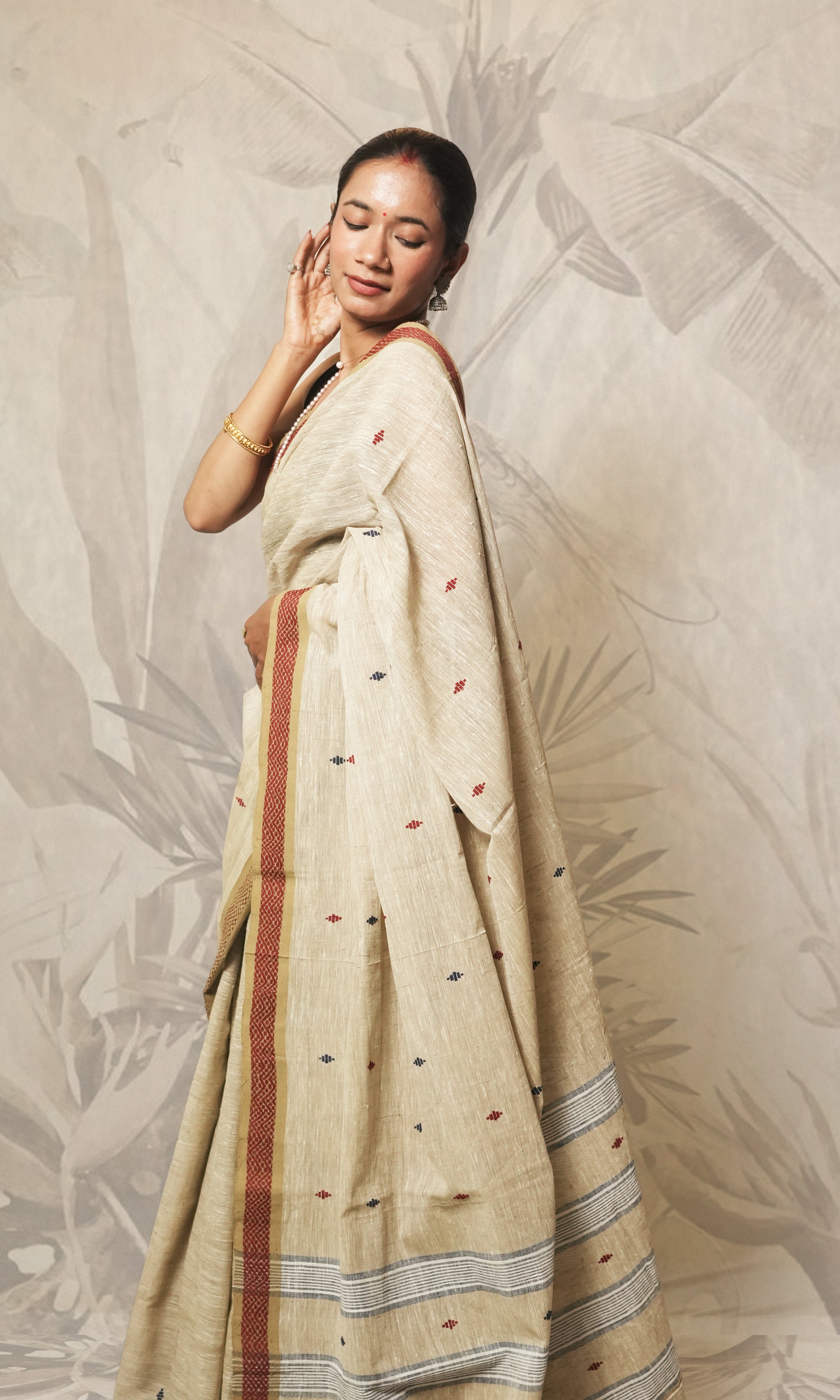 Cream Khadi By Khadi Saree