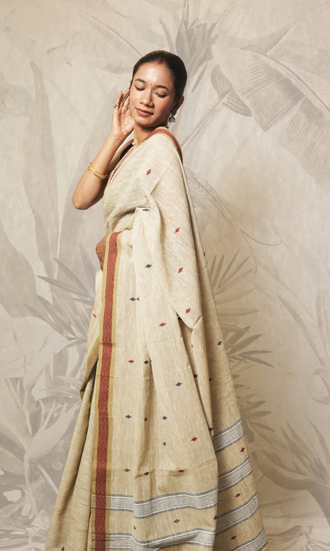 Cream Khadi By Khadi Saree