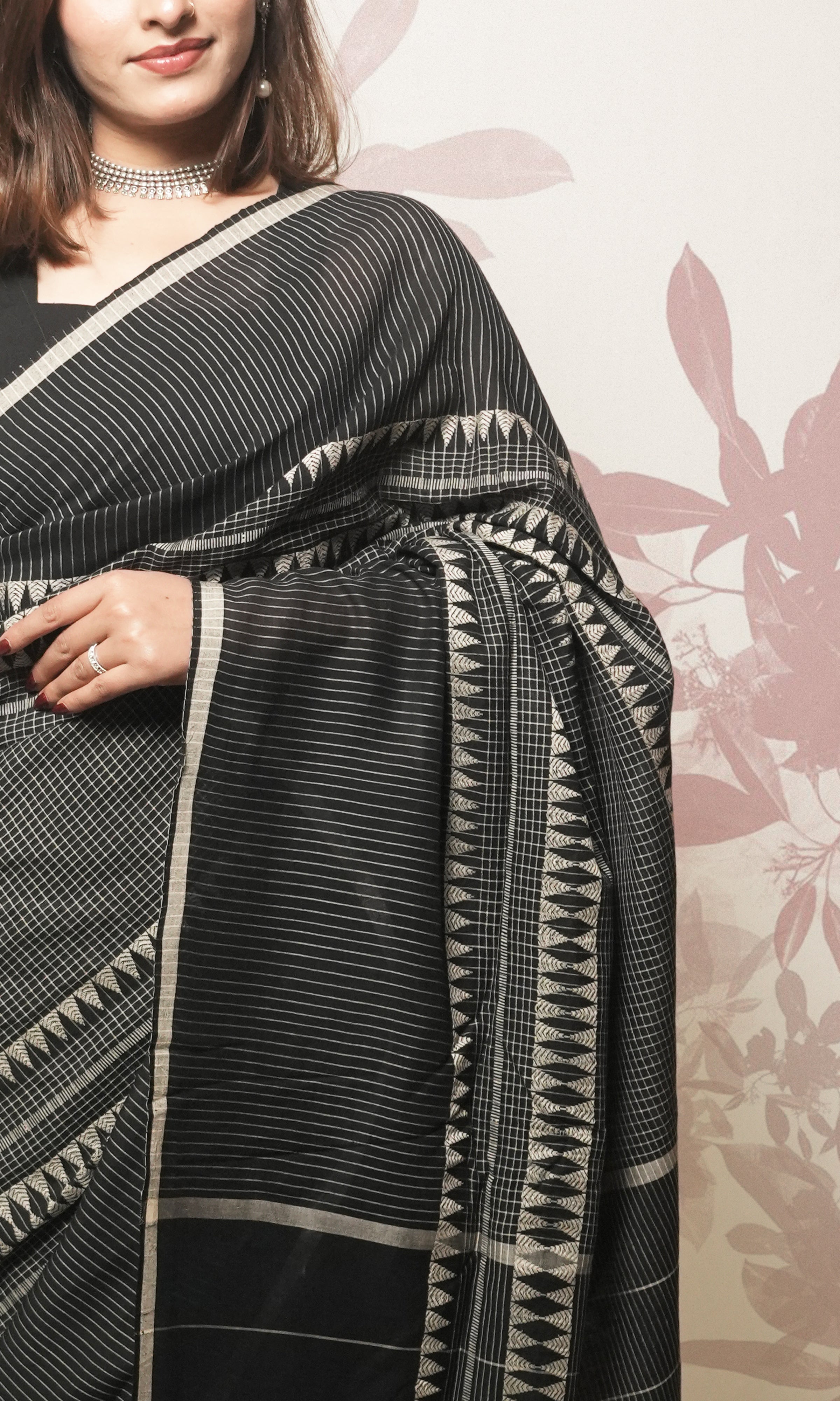 Black And White Cotton Saree