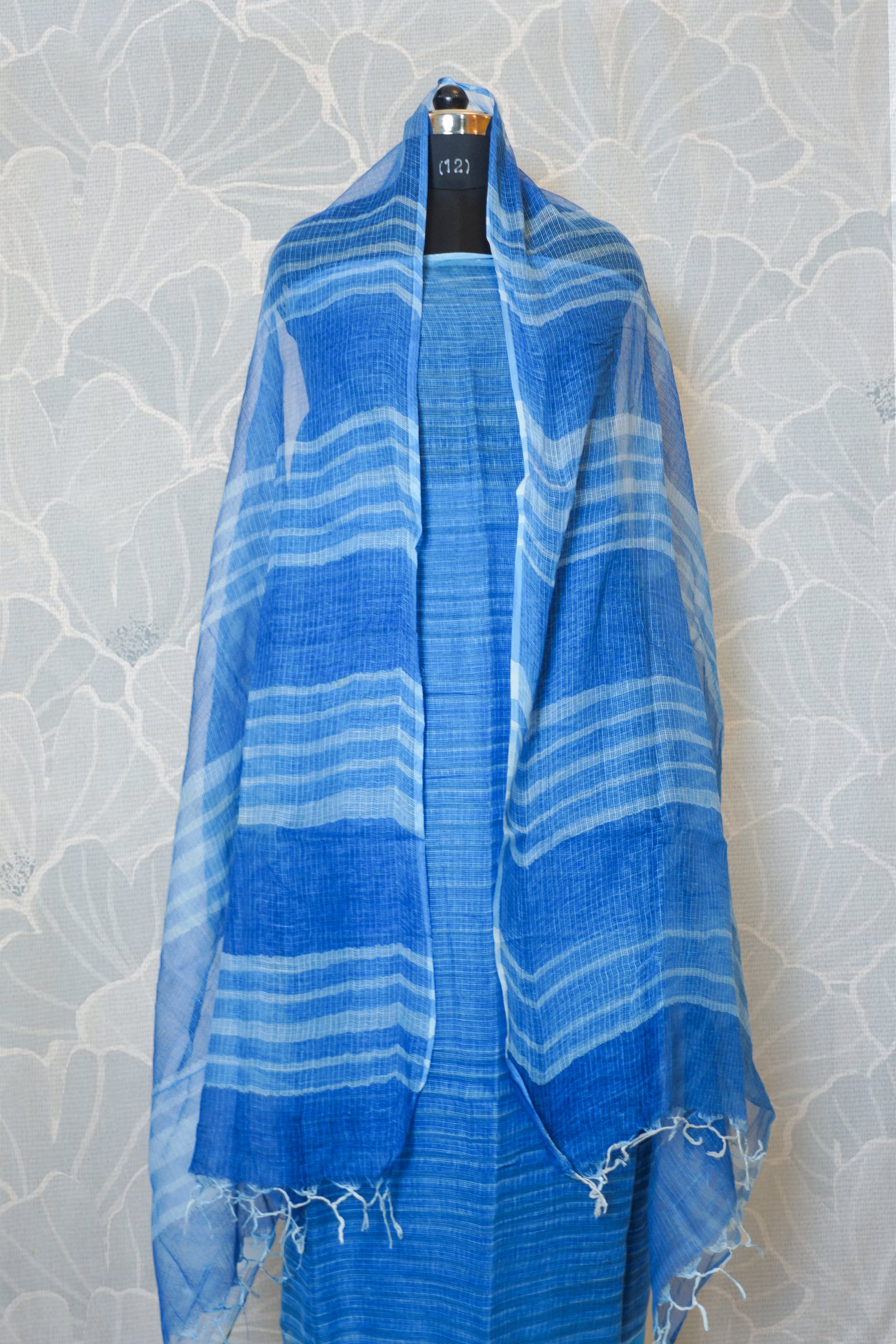 Dark Blue & Light Blue Kota Cotton Dress Material