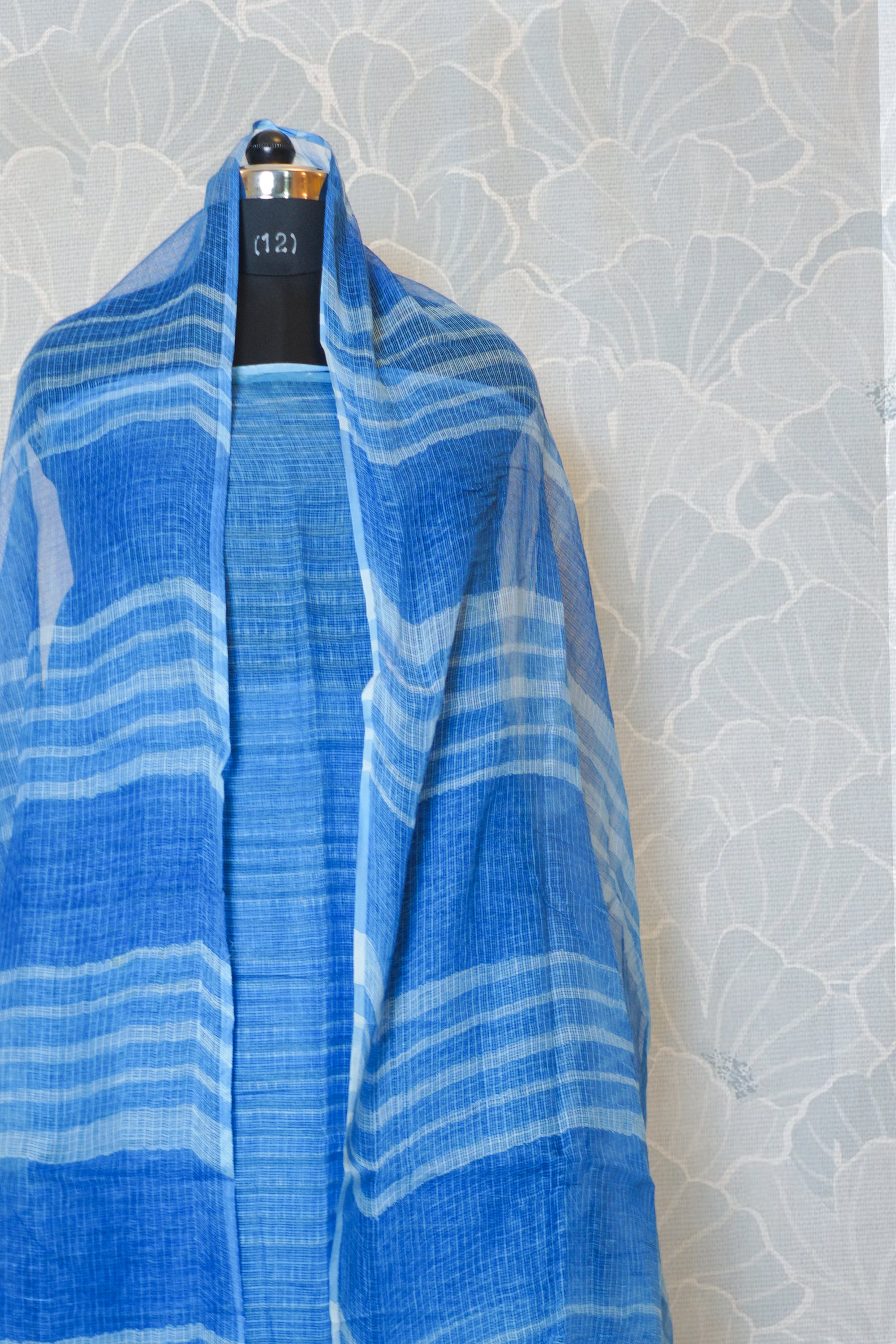 Dark Blue & Light Blue Kota Cotton Dress Material