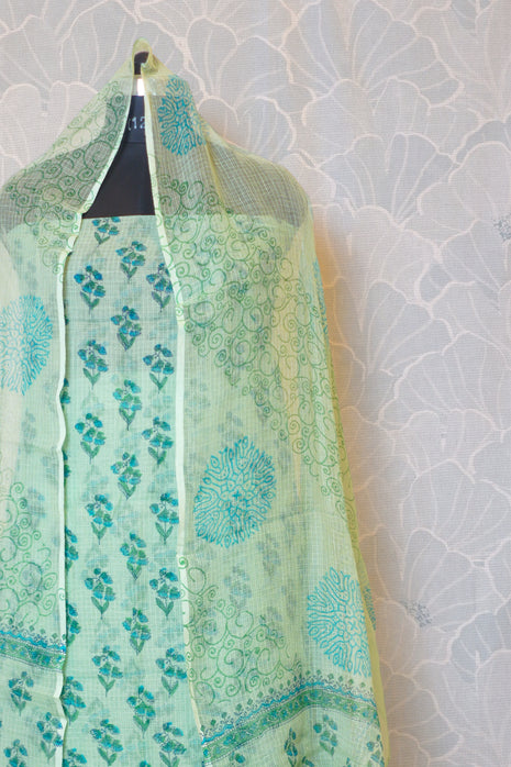 Mint Green Kota Cotton Dress Material