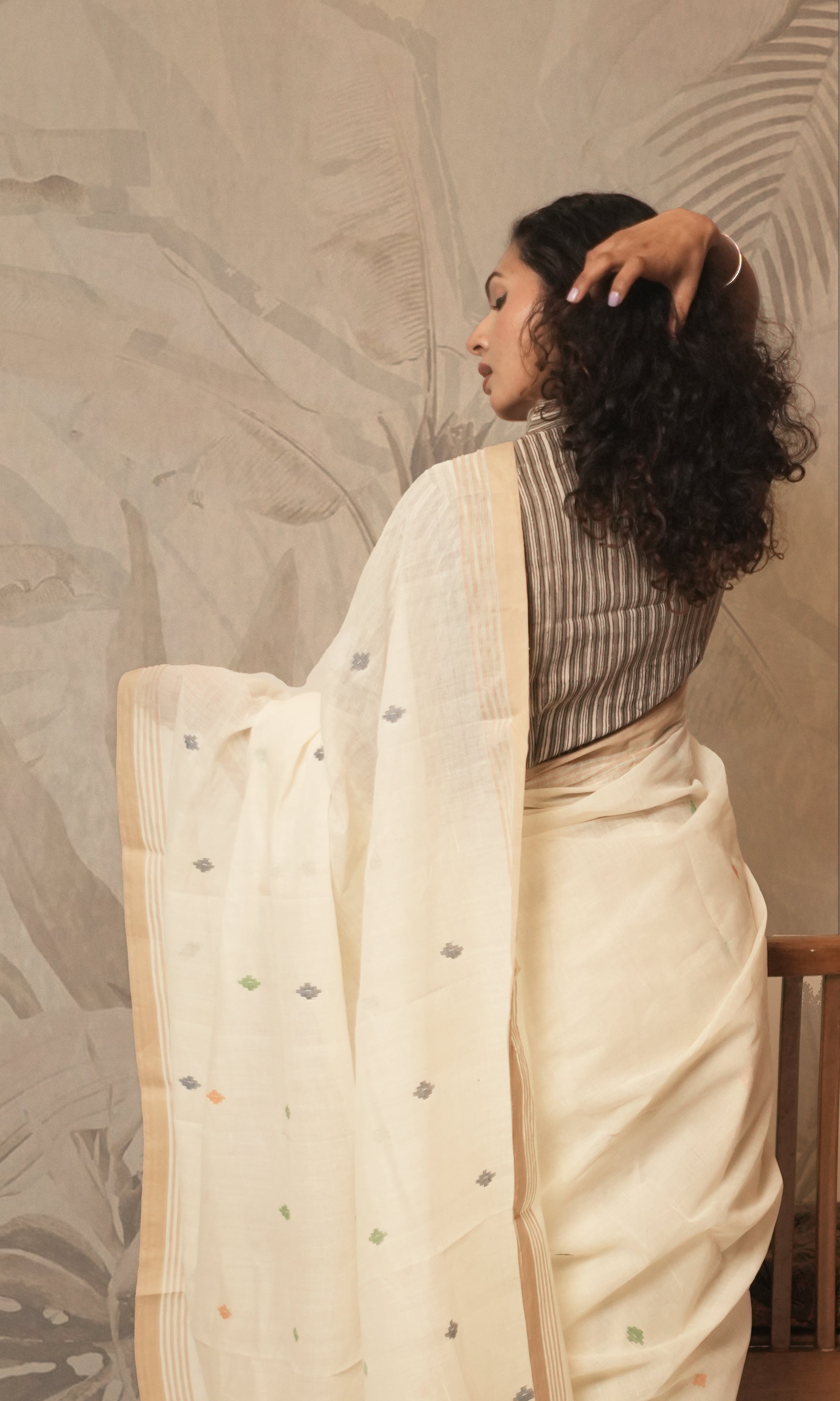 Off White Cotton Jamdani Saree