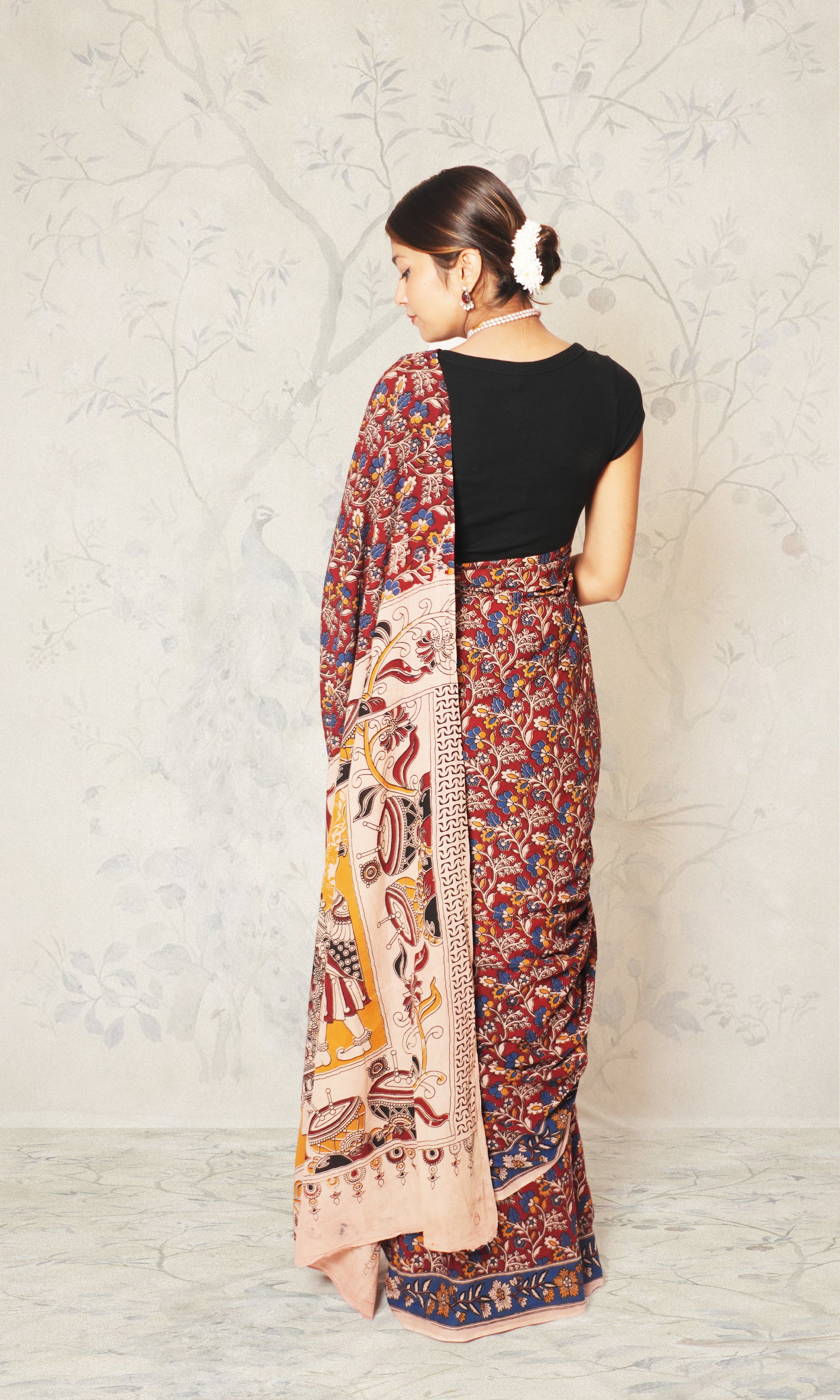 Kalamkari Cotton Saree With Blouse Piece