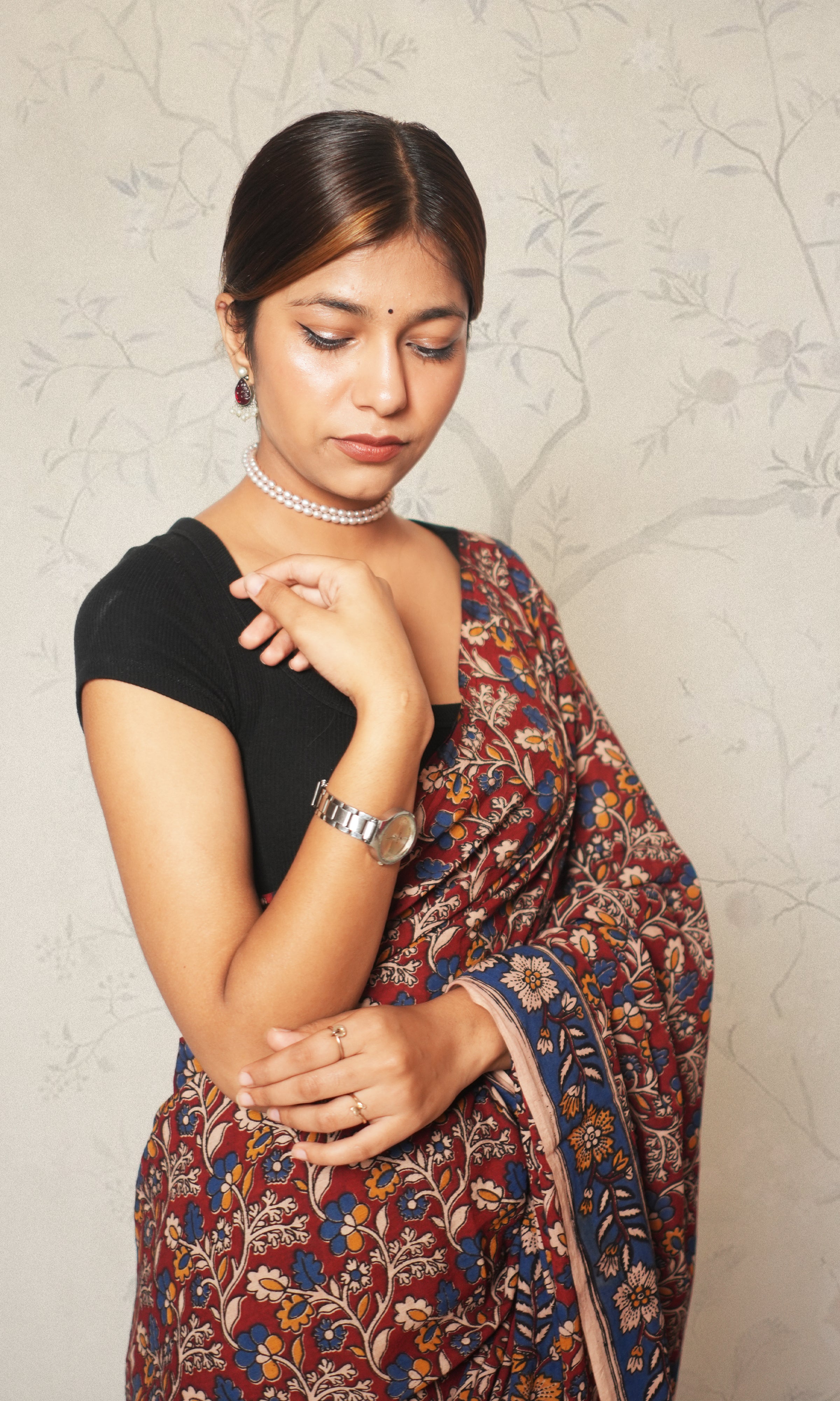 Kalamkari Cotton Saree With Blouse Piece