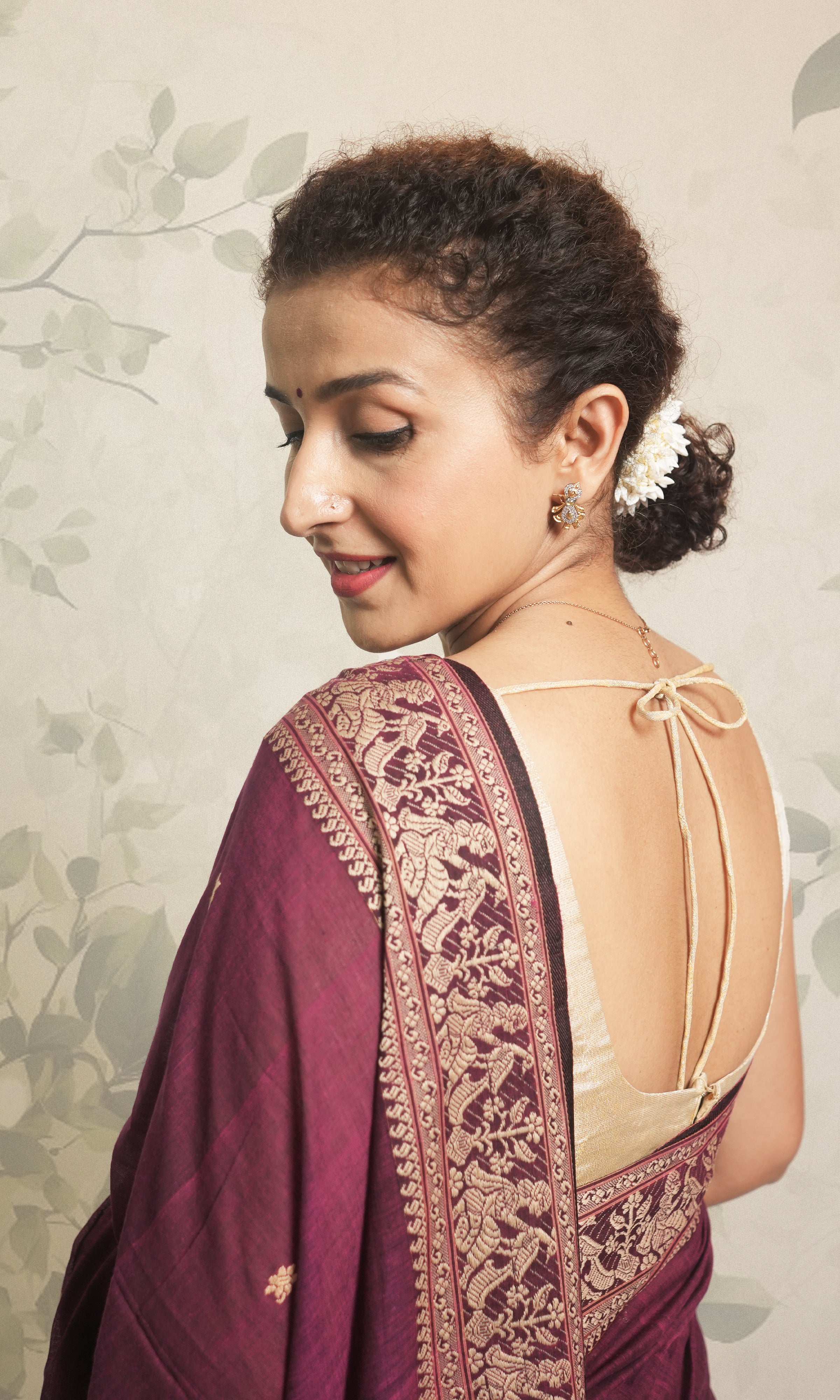 Purple Cotton Baluchari Saree With Blouse Piece