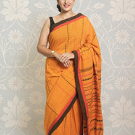 Yellow, Red & Black Begampuri Cotton