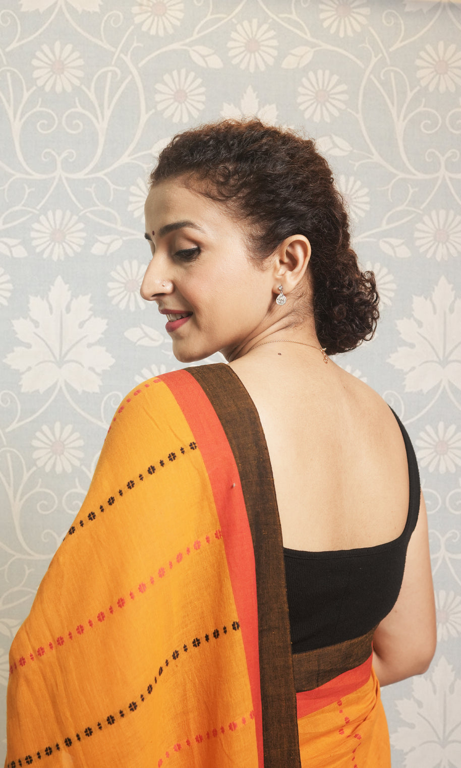 Yellow, Red & Black Begampuri Cotton