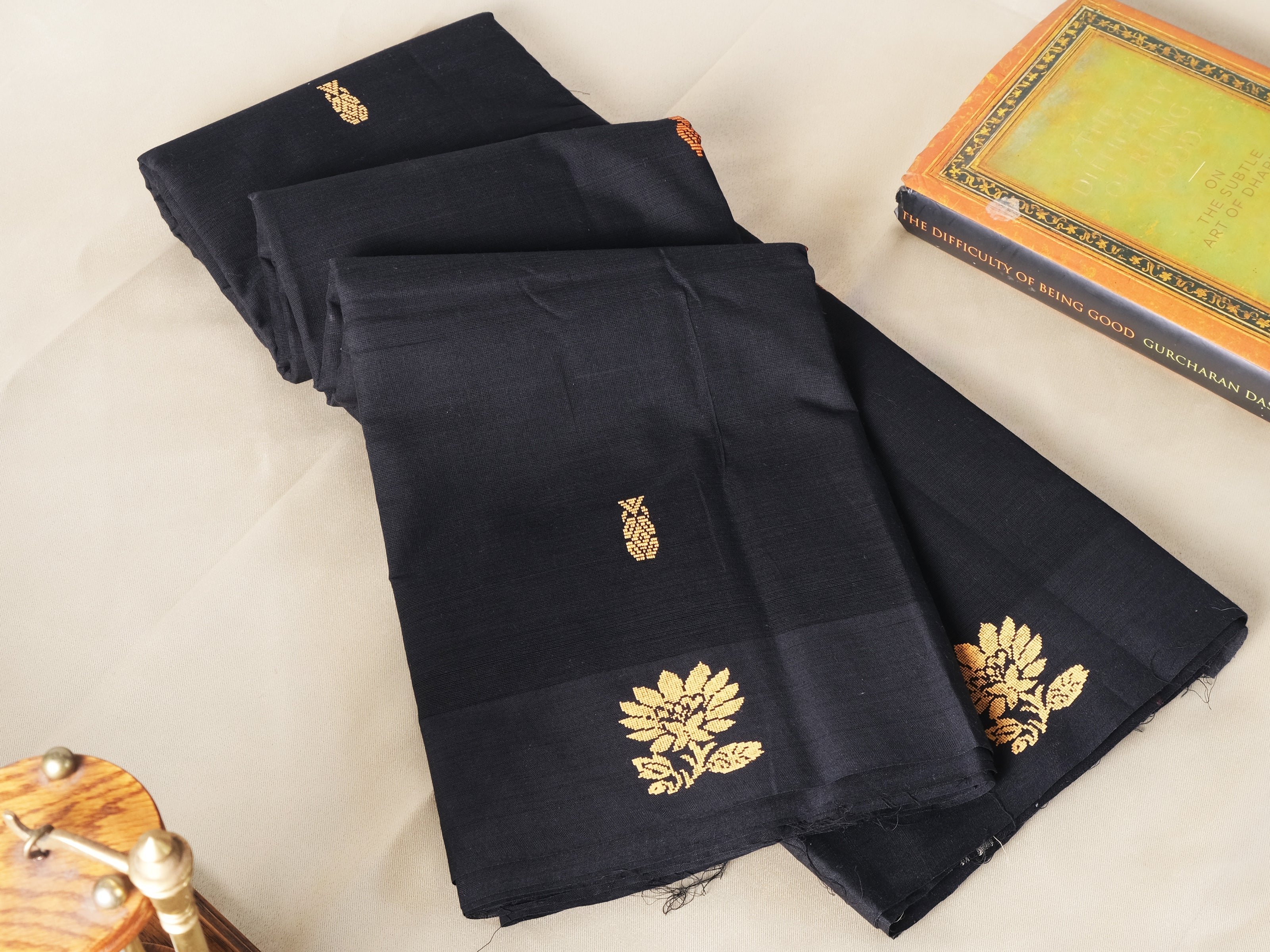Black Without Border Kanchi Cotton Saree