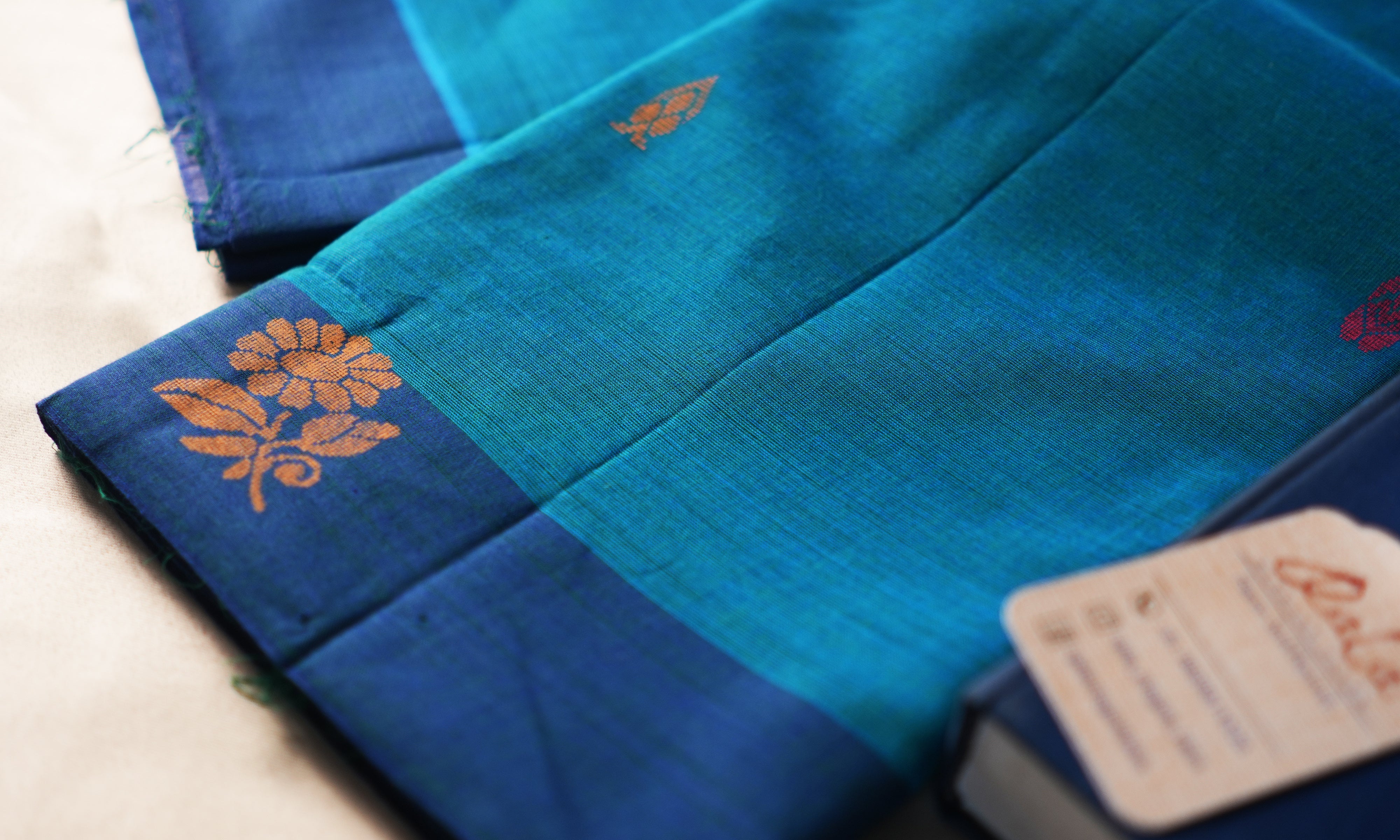 Blue And Deep Blue Kanchi Cotton Saree