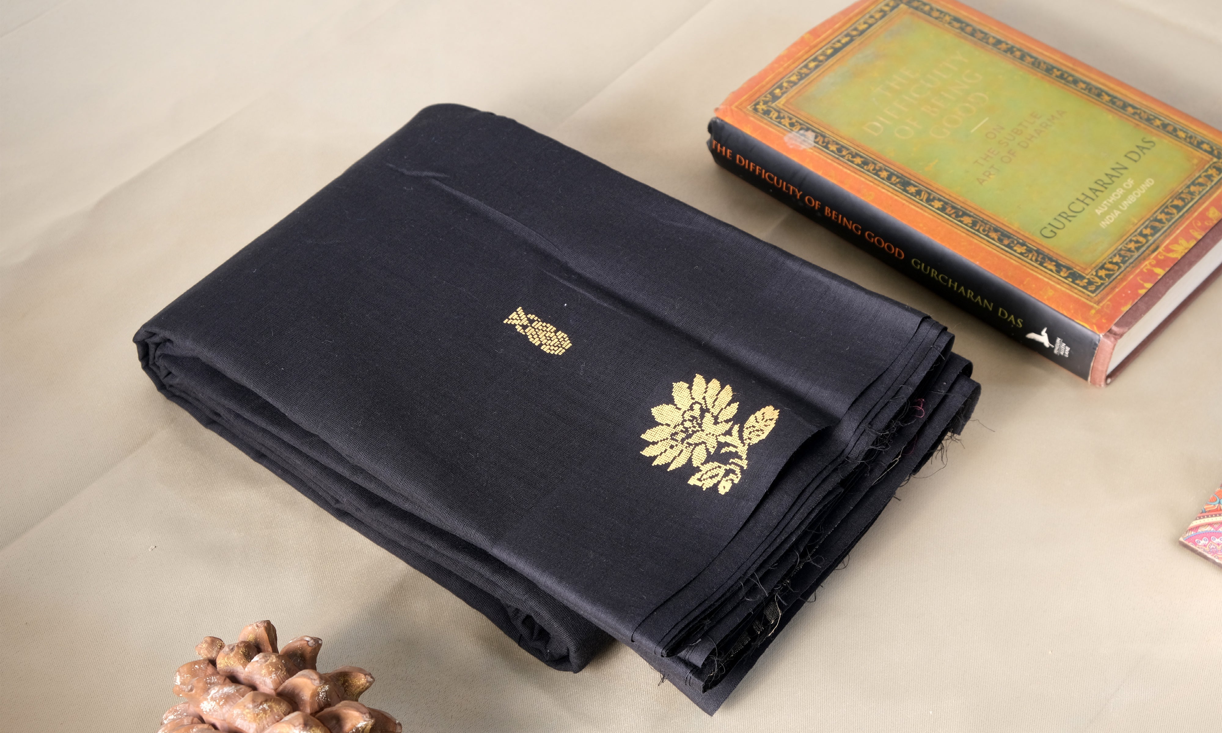 Black Without Border Kanchi Cotton Saree